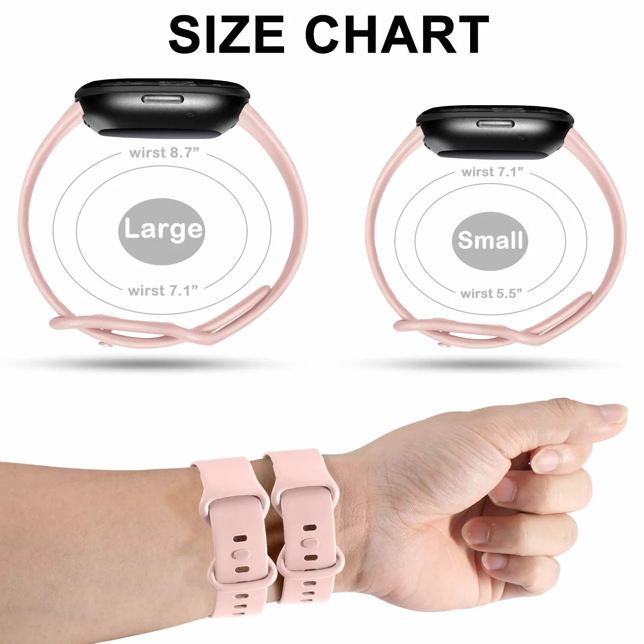 Oielai Bransoletka kompatybilna z Fitbit Versa 4 / Fitbit Versa 3 / Fitbit Sense 2 / Fitbit Sense / Versa 3 / Versa 4 / Sense / Sense 2, silikonowa, klasyczna, delikatna, dla kobiet i mężczyzn