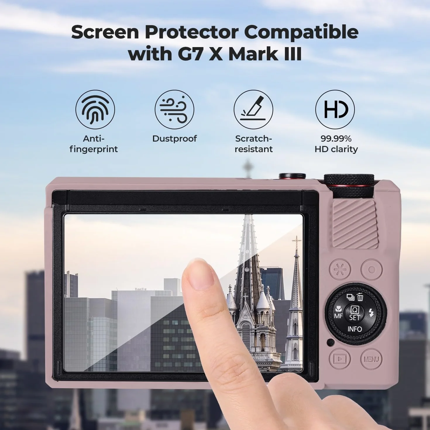 Etui ochronne K&F CONCEPT do aparatu Canon G7X Mark III, szaro-fioletowe, miękkie silikonowe etui do aparatu cyfrowego G7X Mark III z odłączaną osłoną obiektywu, odporne na zarysowania, o smukłym dopa