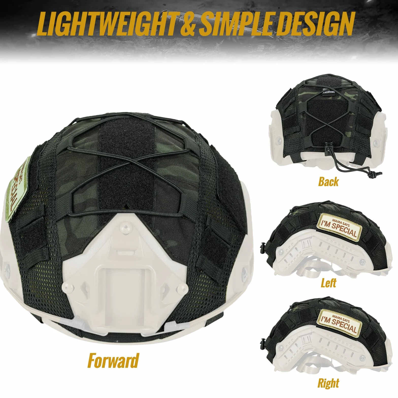 OneTigris Taktyczny pokrowiec na kask 06 Fast pokrowiec na kask balistyczny, w rozmiarze L i Fast PJ, rozmiar L/XL
