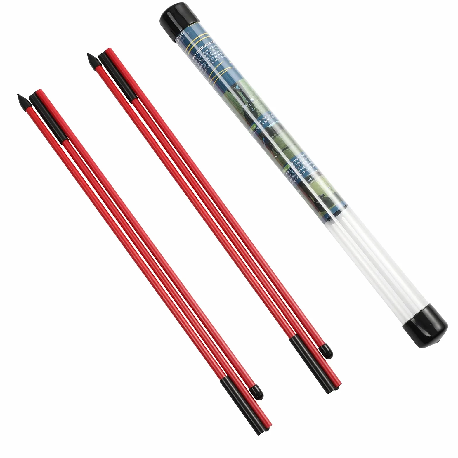 Rhino Valley Golf Alignment Sticks wskaźnik kierunku 2 sztuki składanych drążków do golfa z przezroczystą rurką