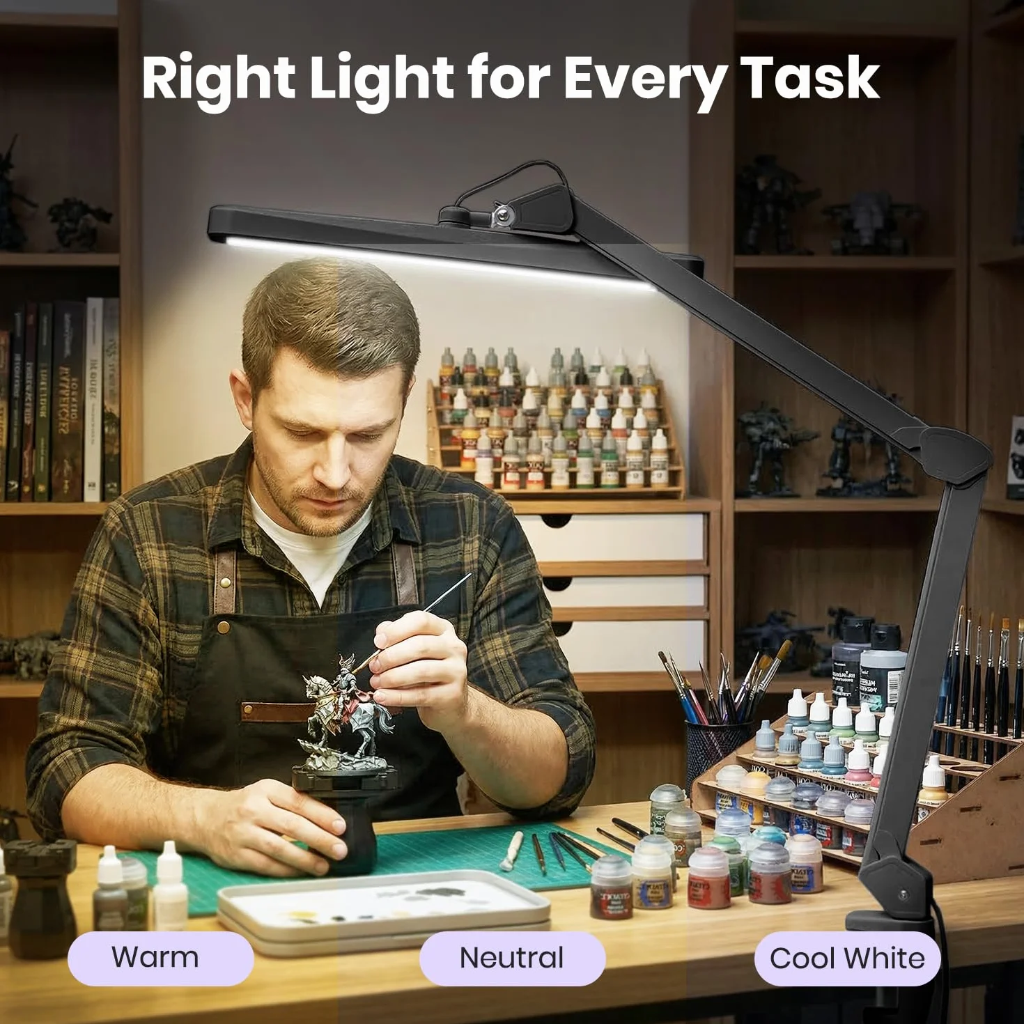 Neatfi XL 2500 lumenów lampa stołowa LED 30W 5 tryby oświetlenia 324 SMD-LED szerokość 56 cm Czarny