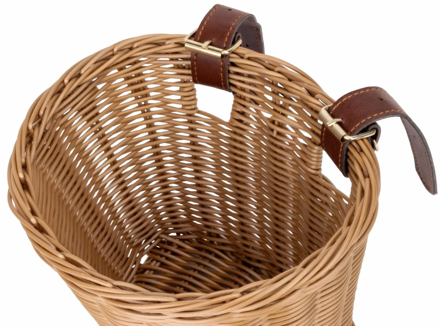 sun baby Koszyk rowerowy dla dzieci, koszyk wiklinowy na hulajnogę, pleciony, paski skórzane, uniwersalny, różne kolory do wyboru