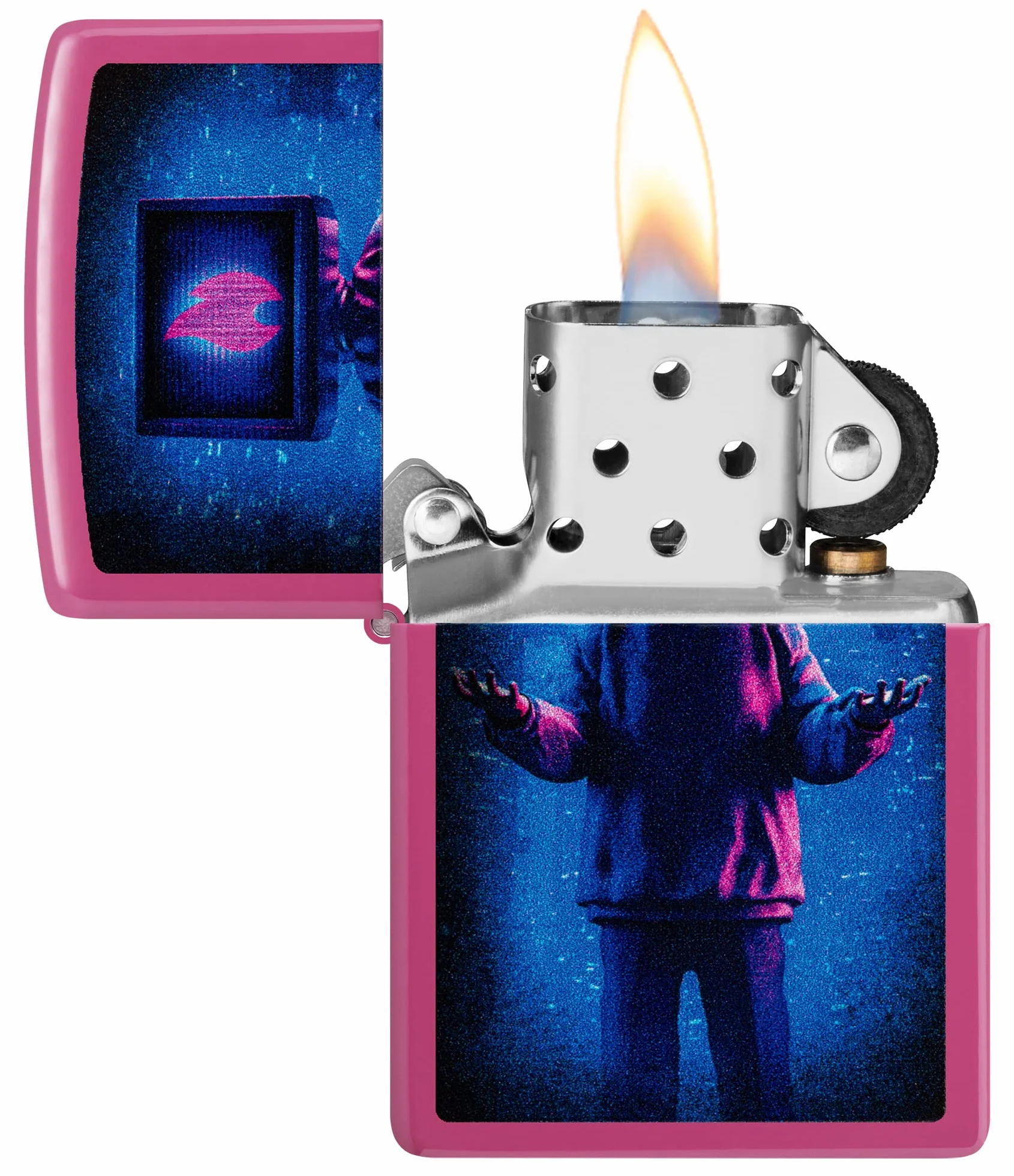 Zippo Zapalniczka Sztormowa Flame TV Man Kolorowy Nadruk Metal Wyprodukowana w USA