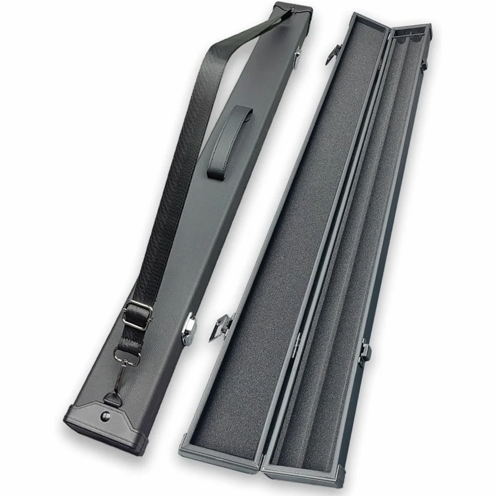 1×1 Twarde pudełko na kije bilardowe, ​​1/2 kija bilardowego Twarde pudełko Etui na kij do snookera Miękka wyściółka z pianki Pojemnik do przenoszenia Uchwyt na etui na kije bilardowe, 1 sztuka, 85 cm