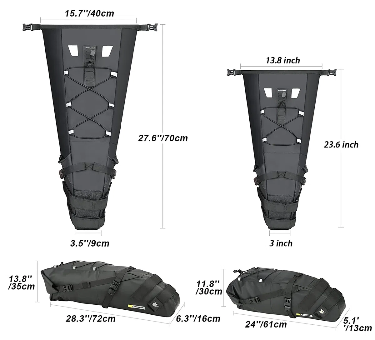 Rhinowalk Wodoodporna torba na siodełko rowerowe 10/13 L na rower górski i szosowy