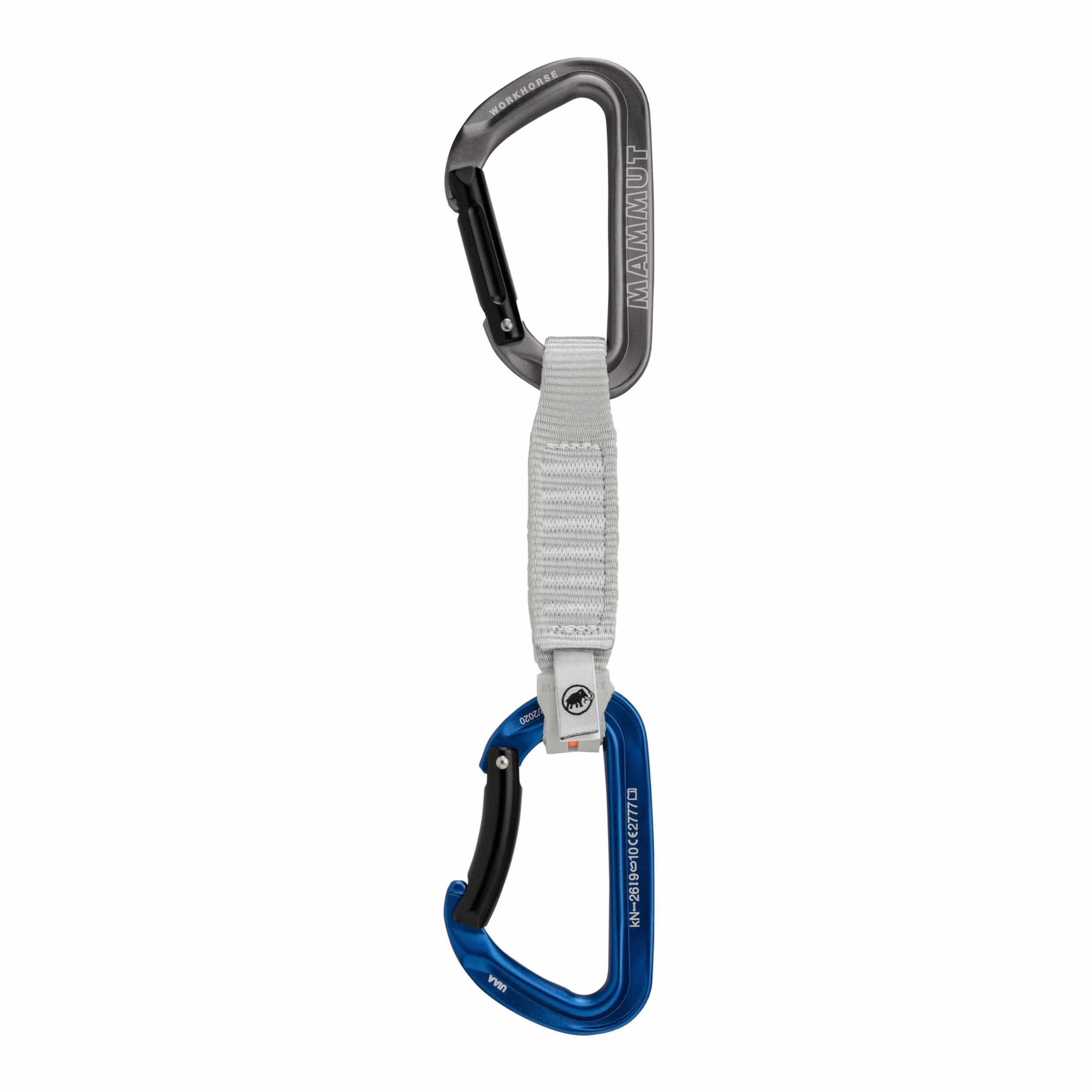 Mammut Workhorse Keylock 12 cm Quickdraw Straight Gate/Bent Gate Keylock, szaro-niebieski 12 cm