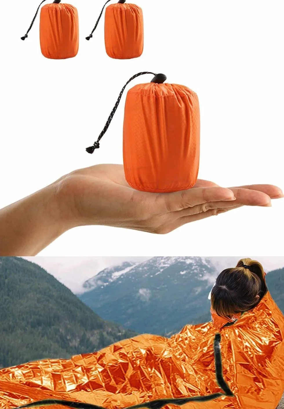HONYAO Śpiwór ratunkowy, torba ratunkowa Bivvy Koc ratunkowy wielokrotnego użytku na kemping na świeżym powietrzu, piesze wycieczki