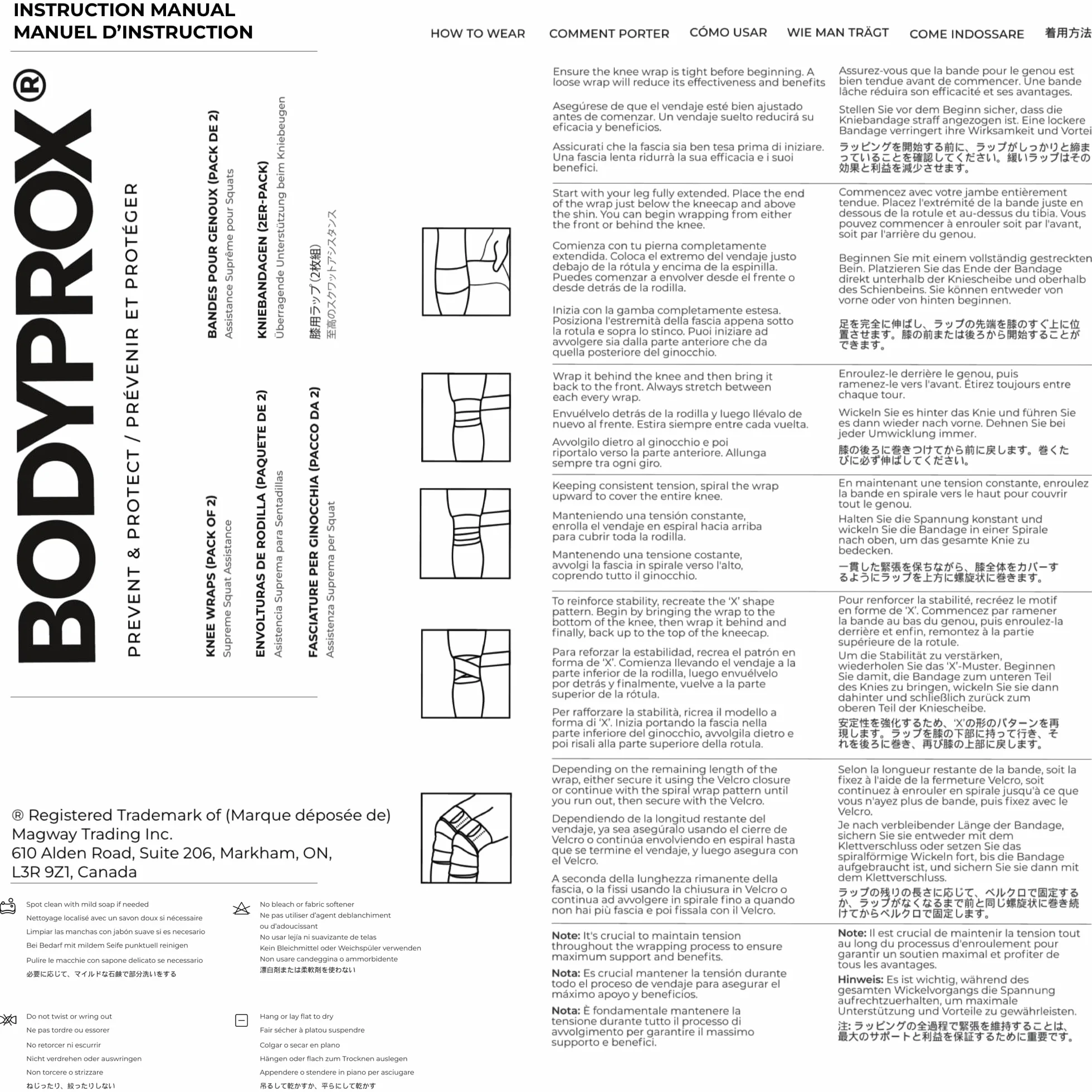 Bodyprox Owijanie do kolan 2 sztuki wsparcie dla mężczyzn i kobiet