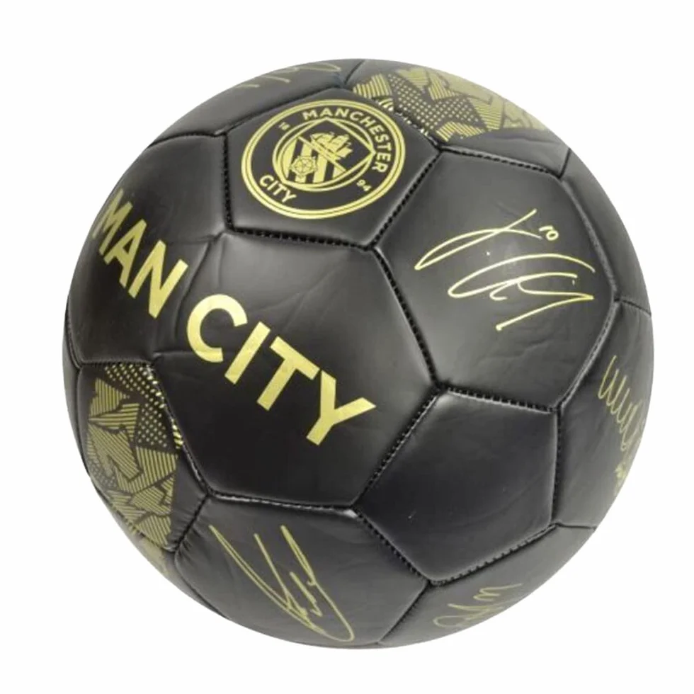 Manchester City FC Man City Phantom Signature Ball Black Gold Size 5 Piłka, Dorośli Unisex, Wielobarwny (Wielokolorowy)