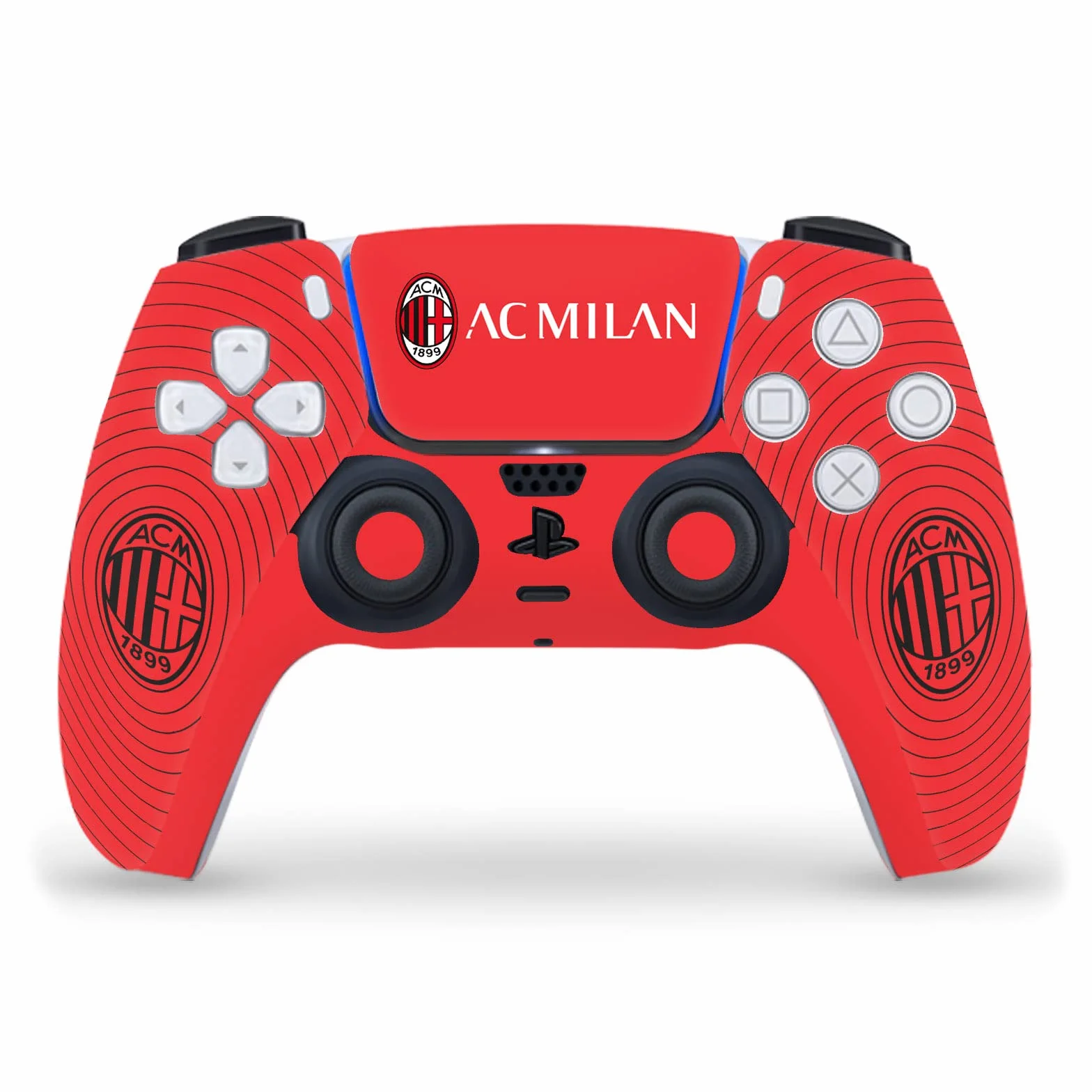 Head Case Designs Oficjalnie Licencjonowany AC Milan Czerwone i Czarne Sztuka Naklejka Winylu Skóry Naklejka Pokrywa Kompatybilny z Sony PlayStation 5 PS5 DualSense Controller