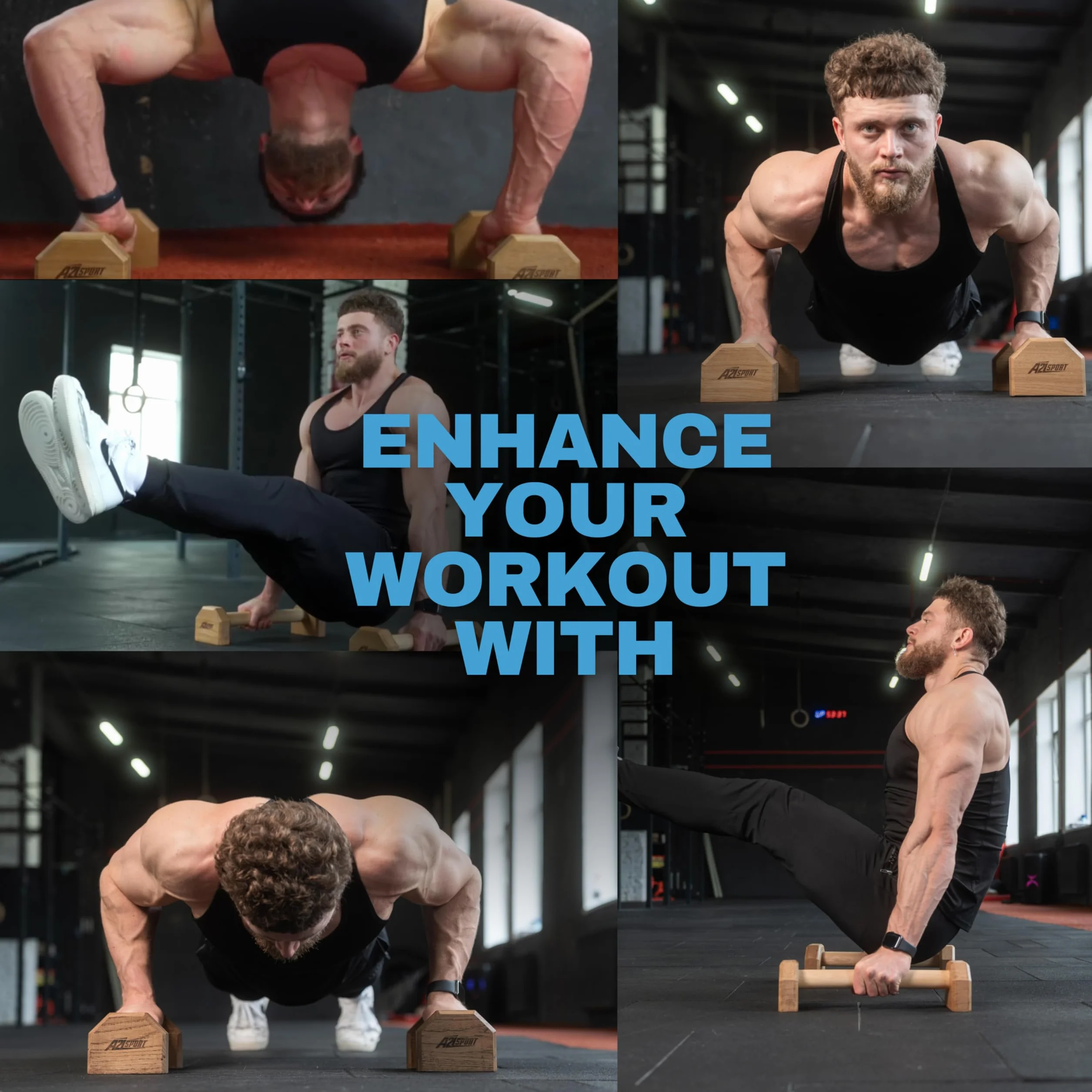 Paralety Drewniane Antypoślizgowe Uchwyty do Pompek Push-up Bars Ergonomiczne Drążki do Treningu Siłowego