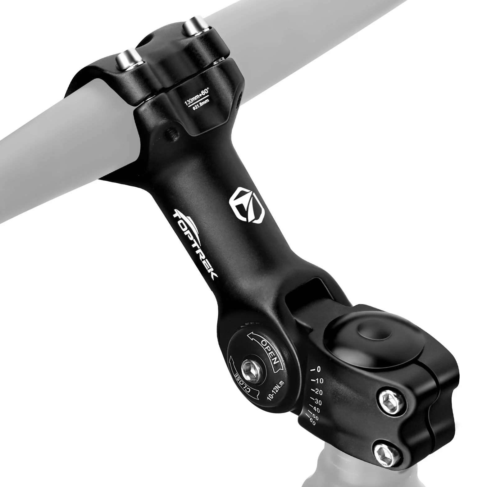 toptrek Wspornik kierownicy rowerowej, podwyższenie kierownicy roweru 31,8 mm, 130 mm, aluminium, wspornik kierownicy regulowany ± 60°, podwyższenie kierownicy rowerowej, sześciokątny otwór do MTB