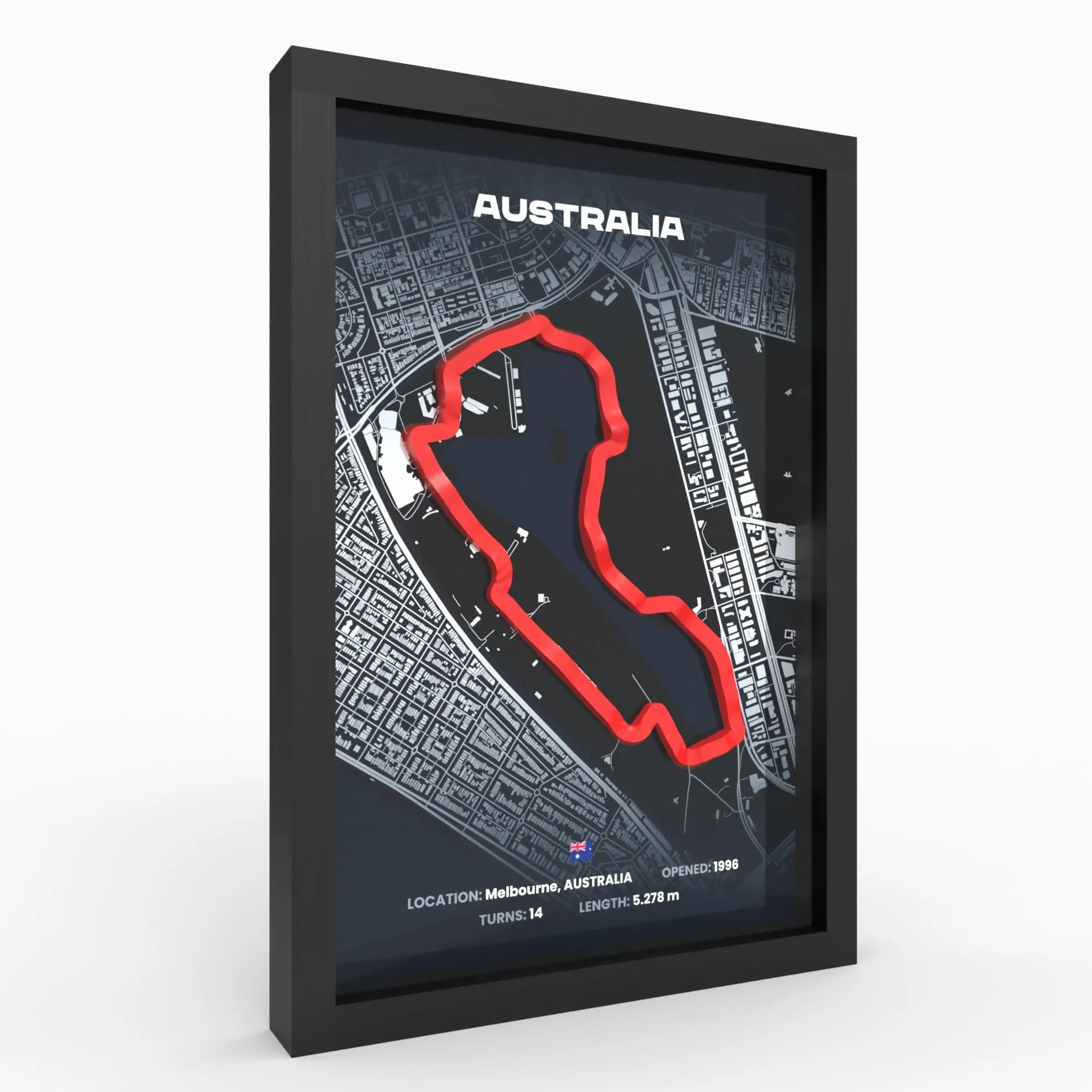 Plakat 3D Motorsport Australia A3 w drewnianej ramie 2000dpi 280g papieru dekoracja ścienna