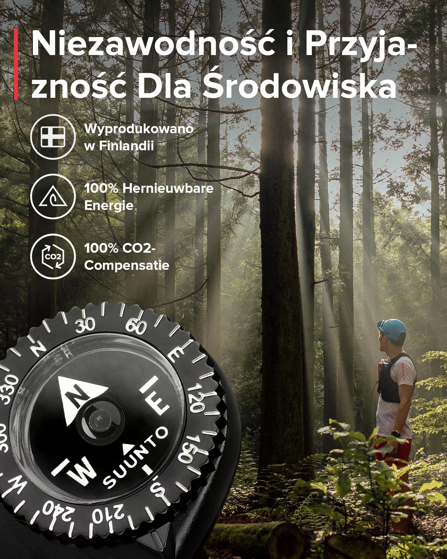 SUUNTO SS012055014 Kompas Clipper L/B NH, Półkula Północna, Czarny