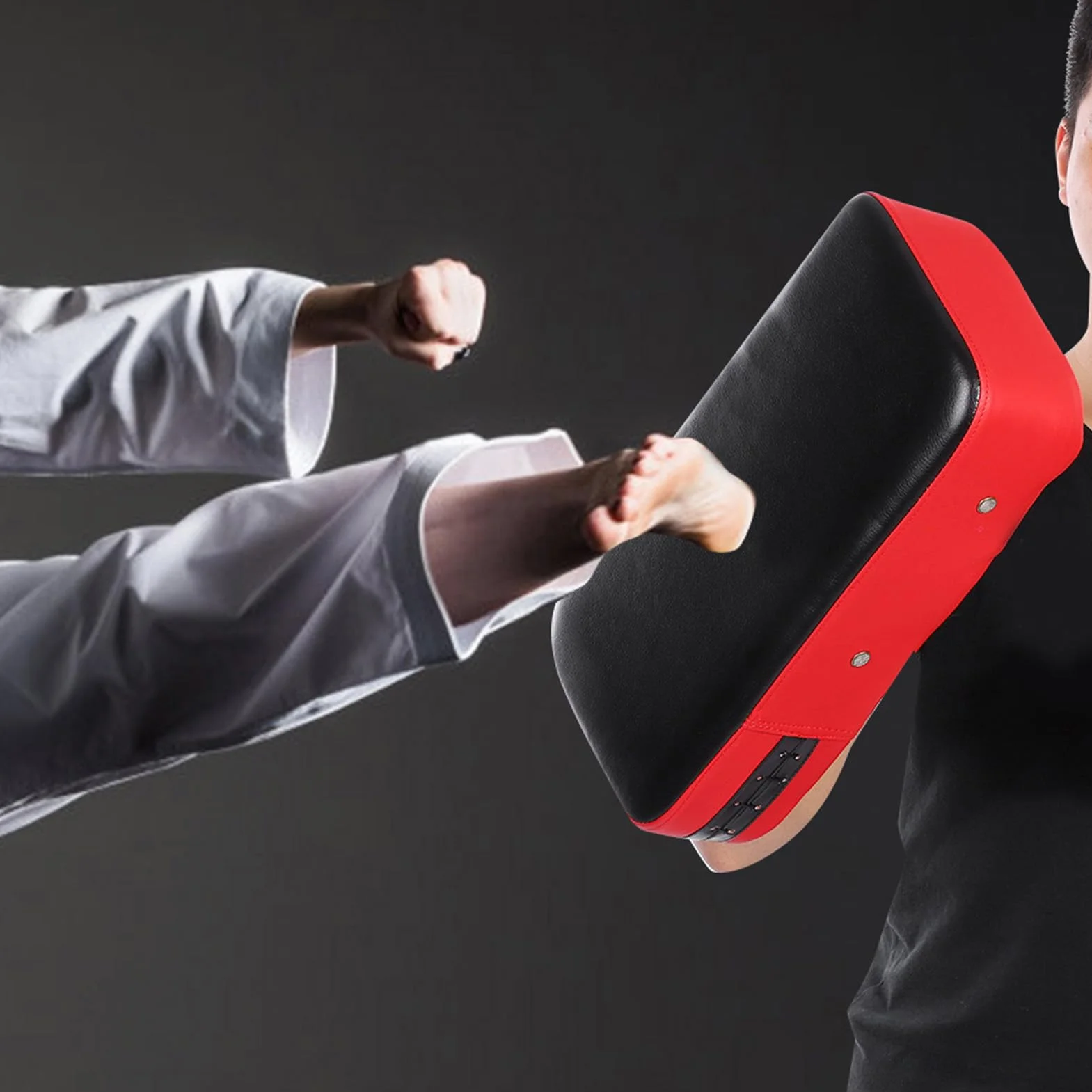 Akozon 2 x podkładki do kopania + Taekwondo boksu, podkładka bokserska, do treningu piłki nożnej, boksu i kopania, pogrubiająca tarcza, Sanda, boksu i treningu noga treningowa