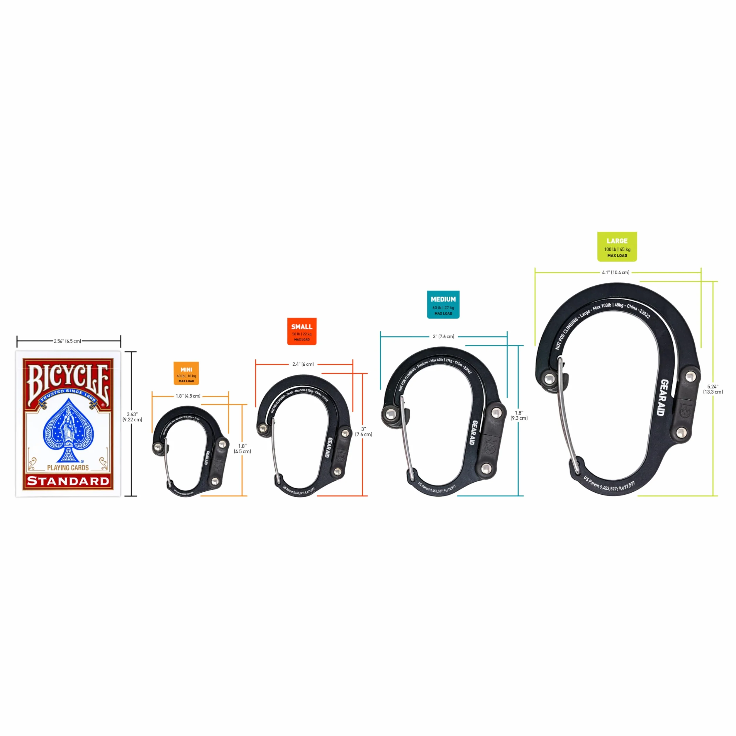 GEAR AID HEROCLIP obrotowy karabińczyk 360° haczyk średni na kemping