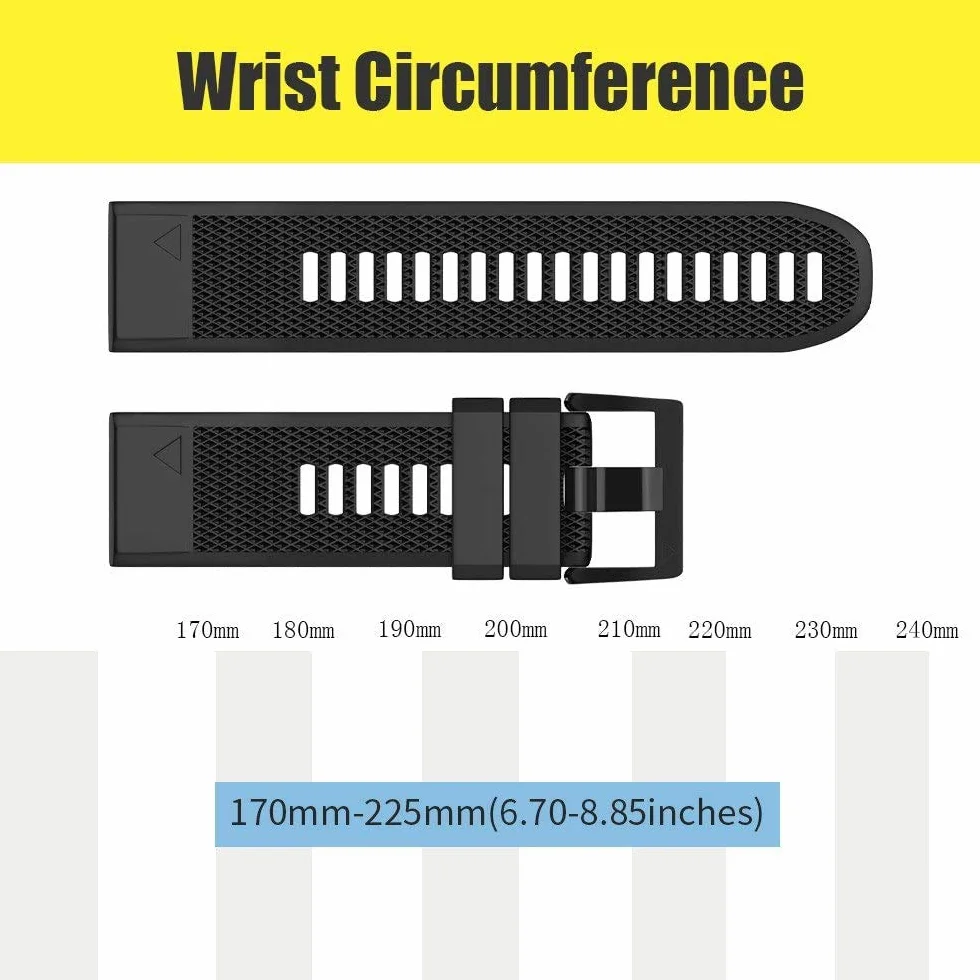 NotoCity Pasek do zegarka Garmin Fenix 6x/6x Pro/5X / Fenix 5X Plus/Fenix 7X / Fenix 3 / Fenix 3 HR, 26 mm pasek do zegarka Garmin