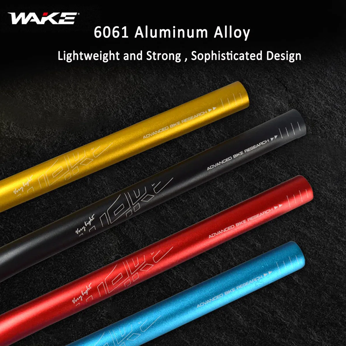 WAKE Kierownica rowerowa MTB, 31,8 mm, ze stopu aluminium, podniesiona, do rowerów górskich, 780 mm, czarna