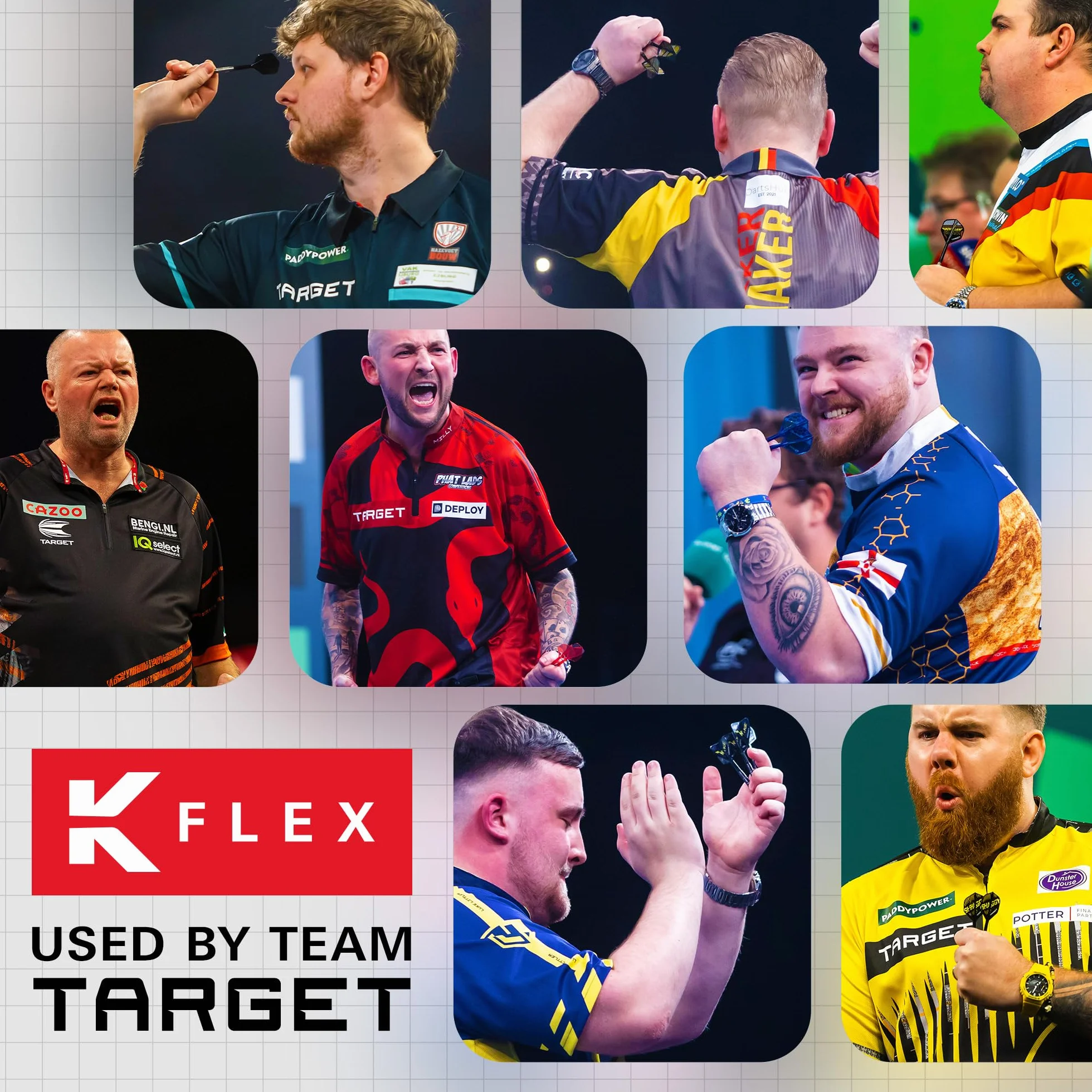 Target Darts K-Flex Integrated Dart Flights and Shafts, Kflex 9 Pack Bundle, Wielopak - K Flex 3 kolory | Czarny, Biały, Przezroczysty, Czerwony, Zielony, Niebieski, Różowy, Pomarańczowy, Żółty