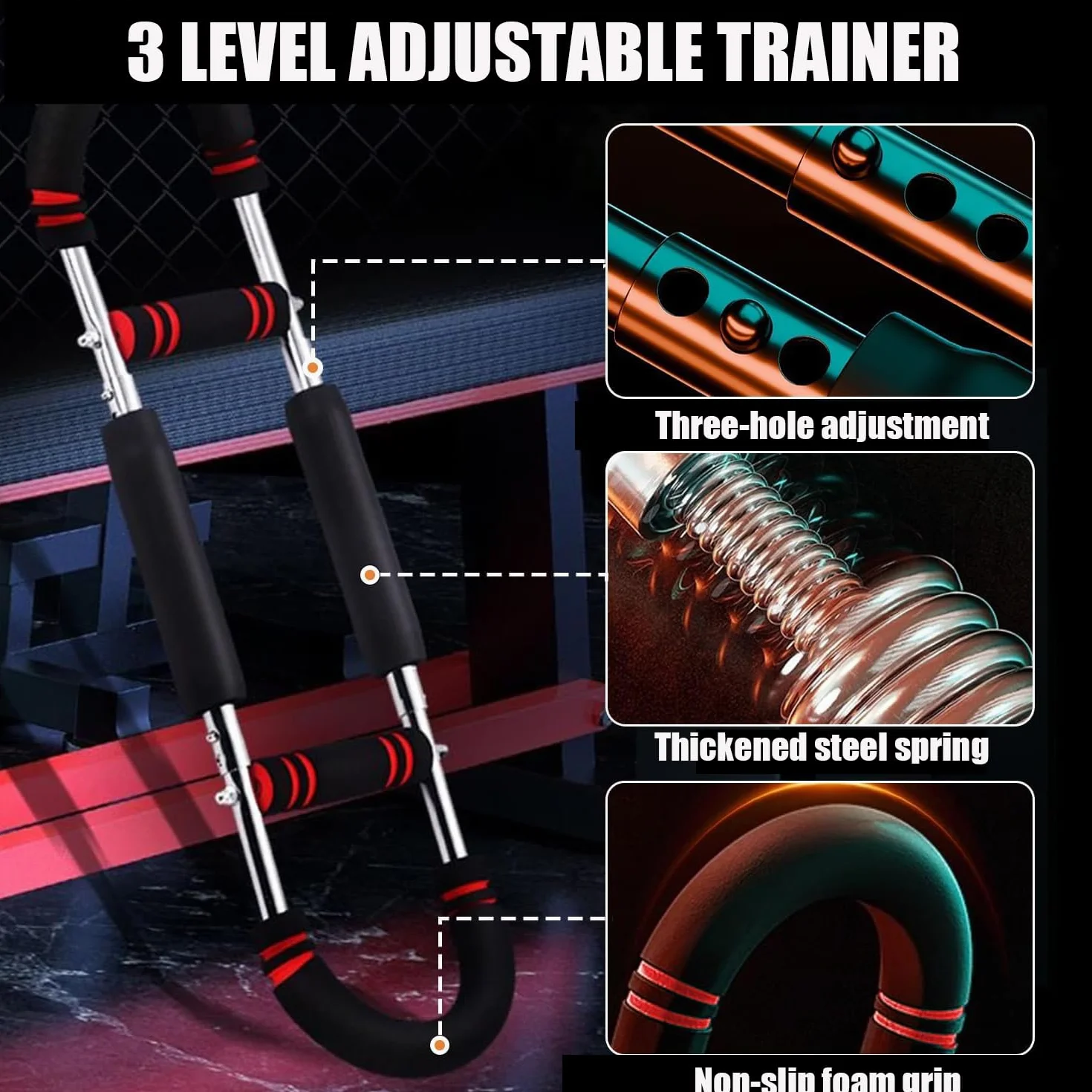 Power Twister trenażer ramion 3 poziomy oporu 30-50 kg regulowane urządzenie do budowy mięśni