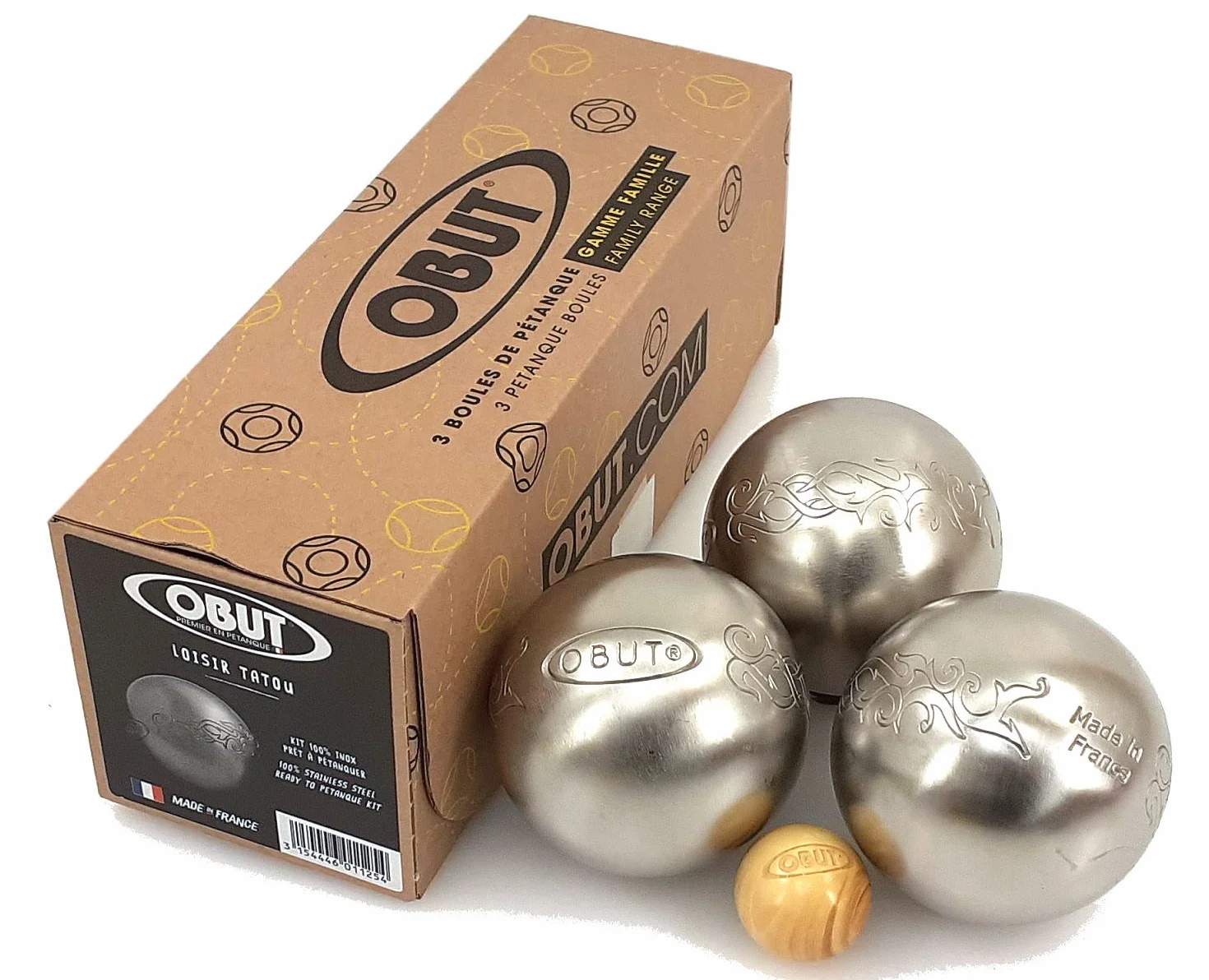 Obut Loisir inox TATOU jeu de 3 boules