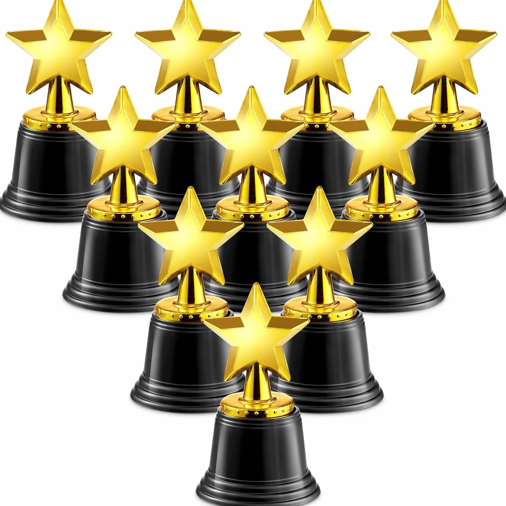 Nagroda Bedwina Star Trophy – pakiet 12 szt., złote trofea 11,4 cm dla dzieci i dorosłych, na konkursy, wydarzenia sportowe, dekoracje imprez, upominki dla nauczycieli i gości