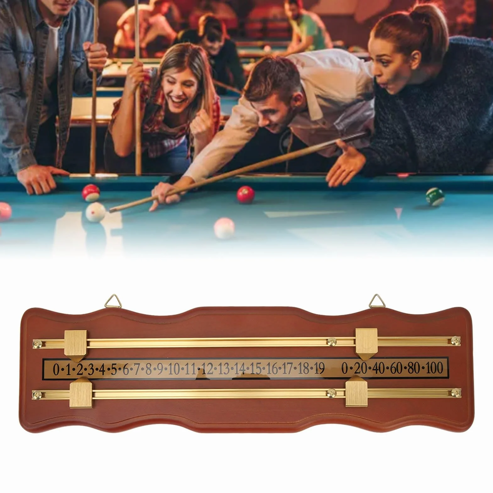 Tablica Wyników Deluxe Z Drewna 2-torowa Do Gier Shuffleboard Snooker Bilard