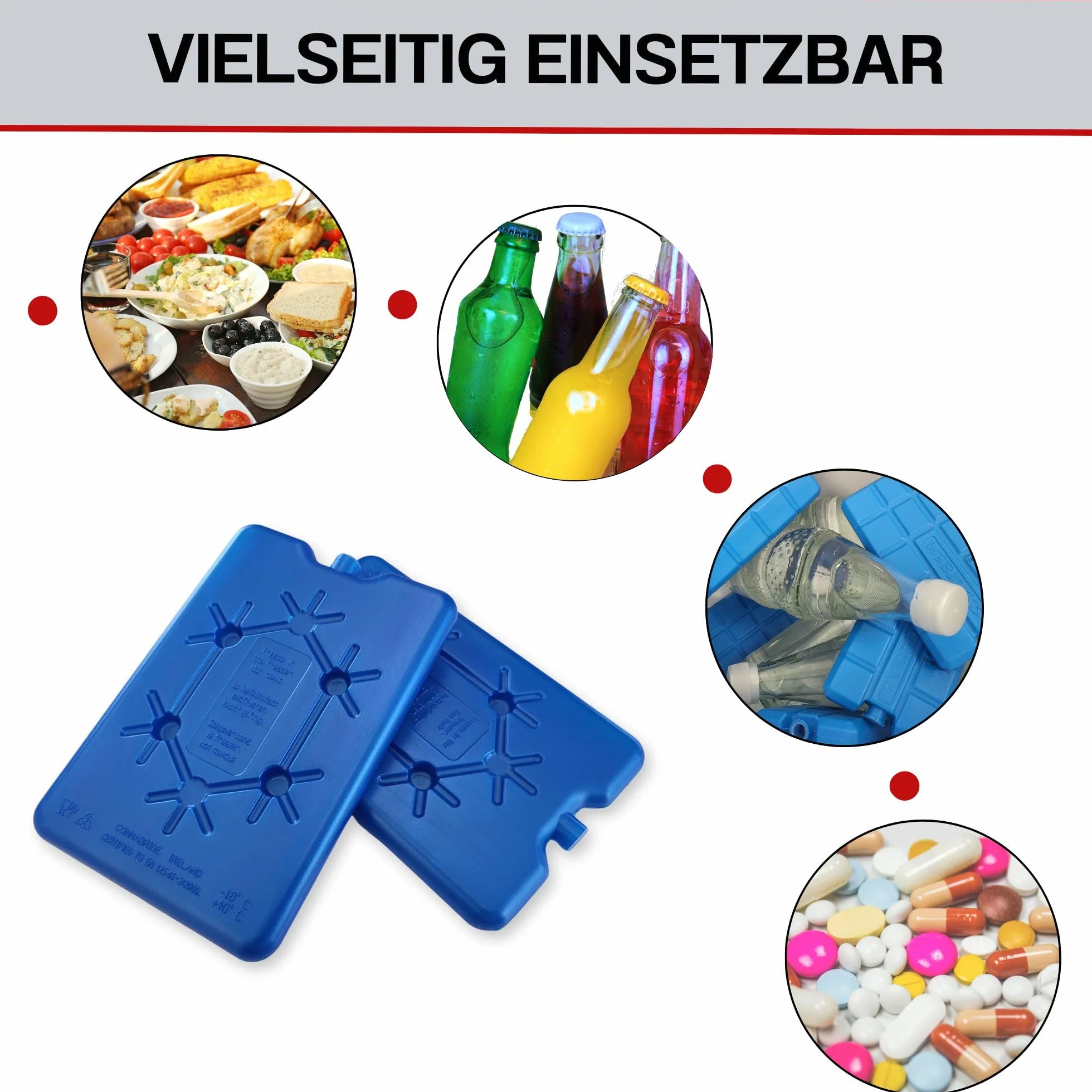 Zestaw wkładów chłodzących 200 ml niebieskie płaskie do torby chłodzącej