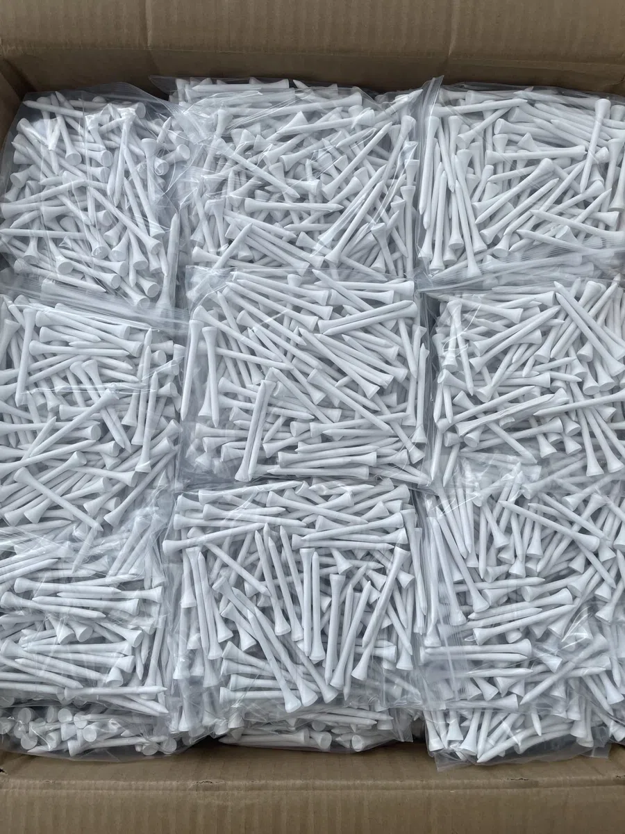 1000 szt. białe 70 mm 2 3/4 cala bambusowe koszulki golfowe przyjazne dla środowiska i zrównoważone mocny bambus