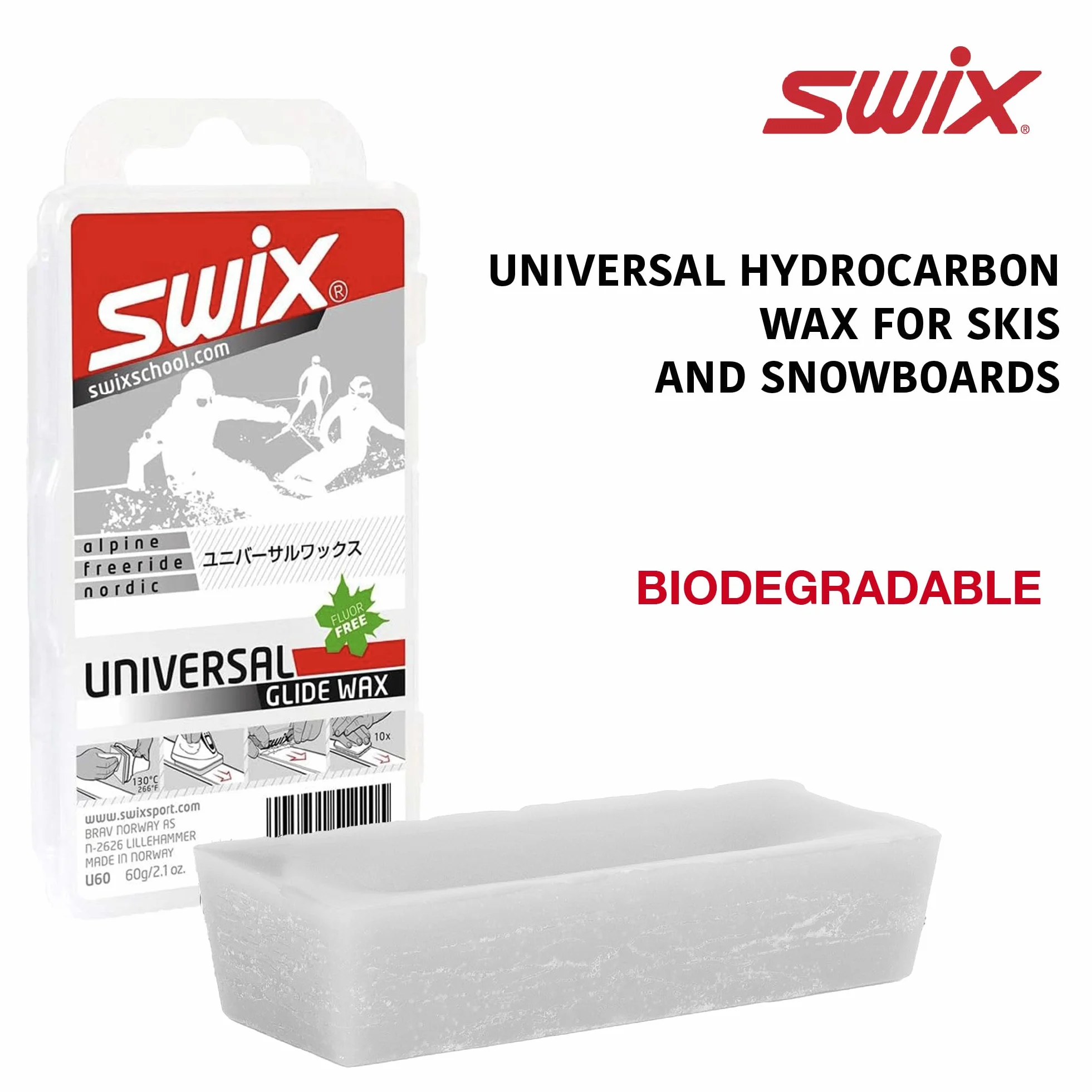 Swix Uniwersalny wosk do jazdy na nartach/snowboardzie, 60 g lub 180 g