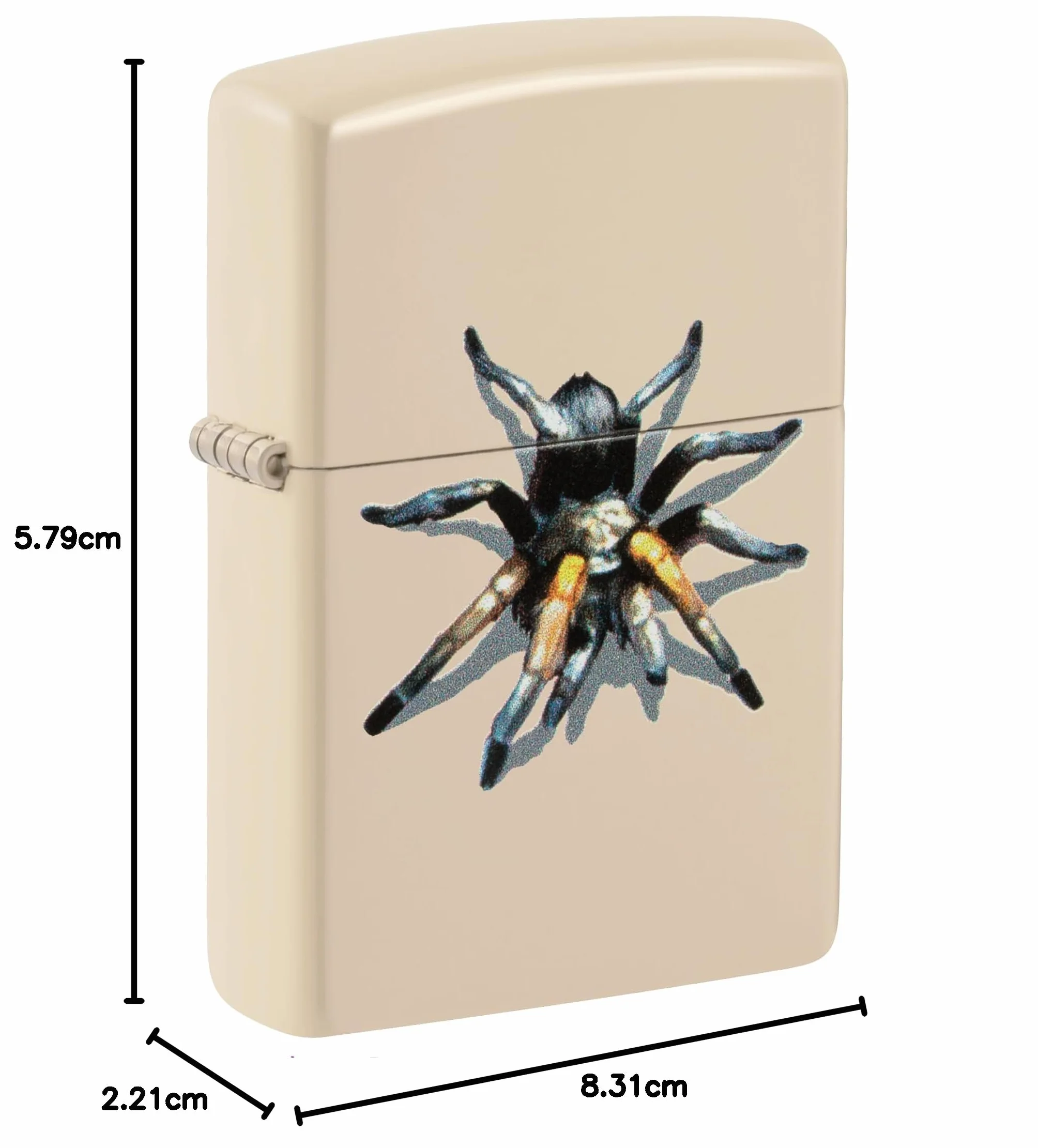 Zippo Tarantula Spider Zapalniczka Sztormowa, Kolorowy Nadruk, do Napełniania, Wielokrotnego Użytku, Wiatroodporna Konstrukcja, Wykonano w USA, Kolor Piaskowy (Flat Sand)