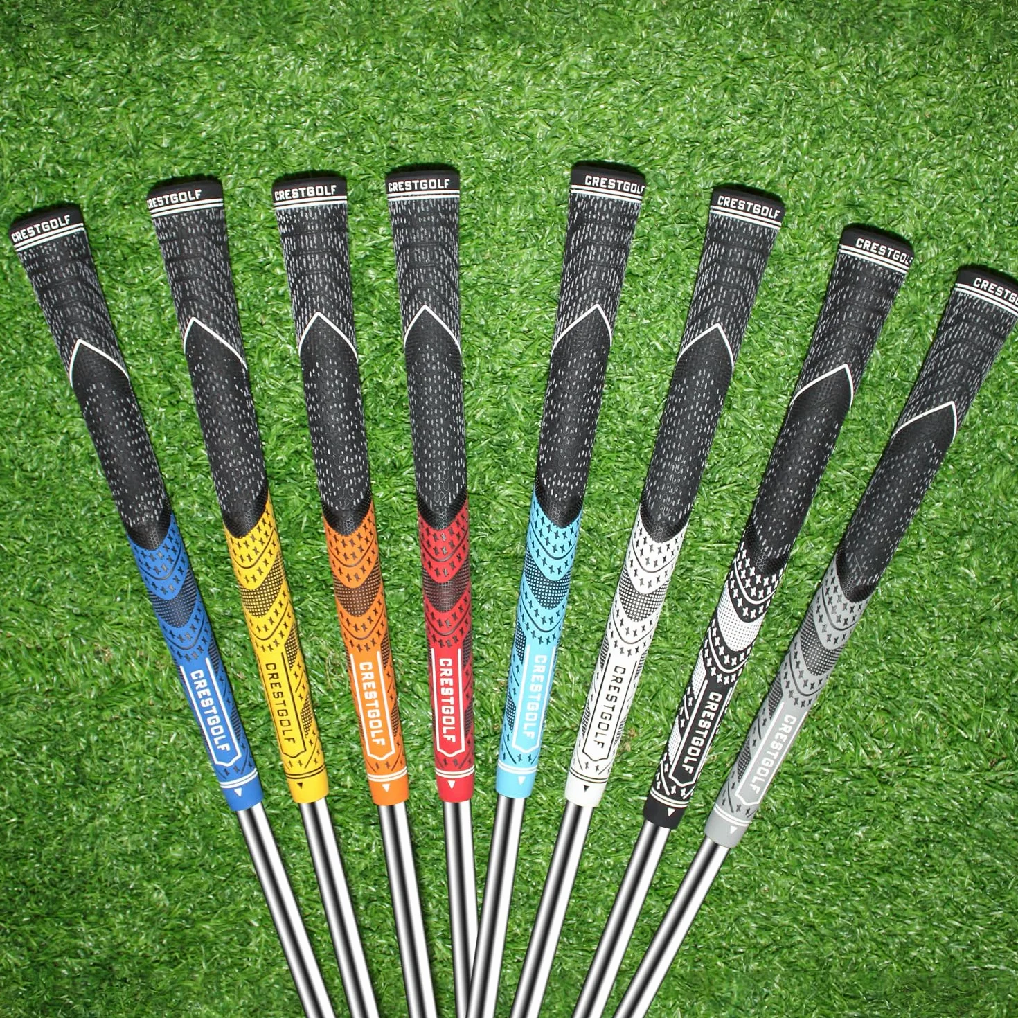 CRESTGOLF zaktualizowane wieloskładnikowe uchwyty golfowe do klubów golfowych zestaw 13 sztuk, więcej antypoślizgowe, ekologiczna technologia przędzy bawełnianej, średni rozmiar lub standardowy rozmiar dla Ciebie