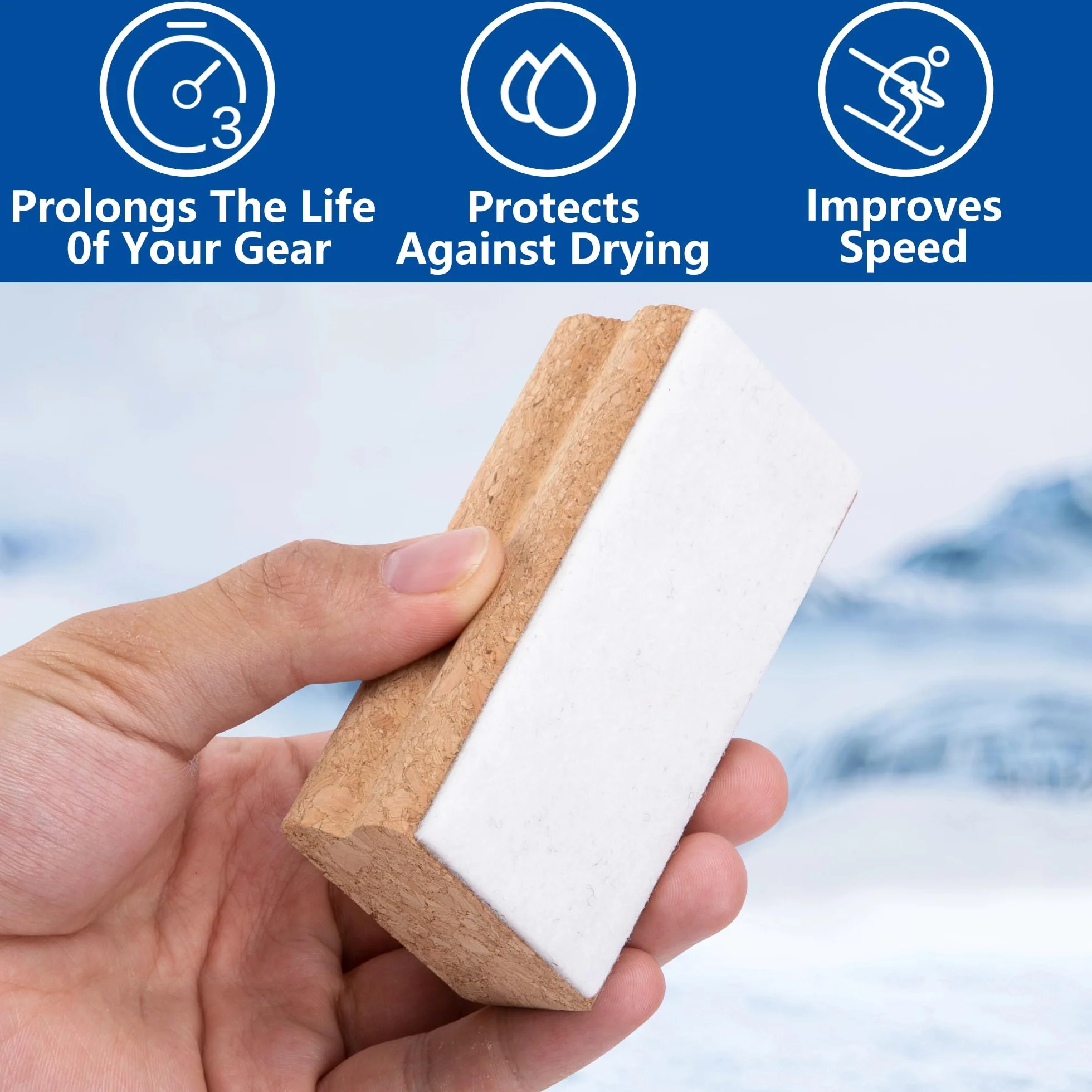 Korki polerskie do snowboardu GIONAR 2 sztuki z filcu Thermocork