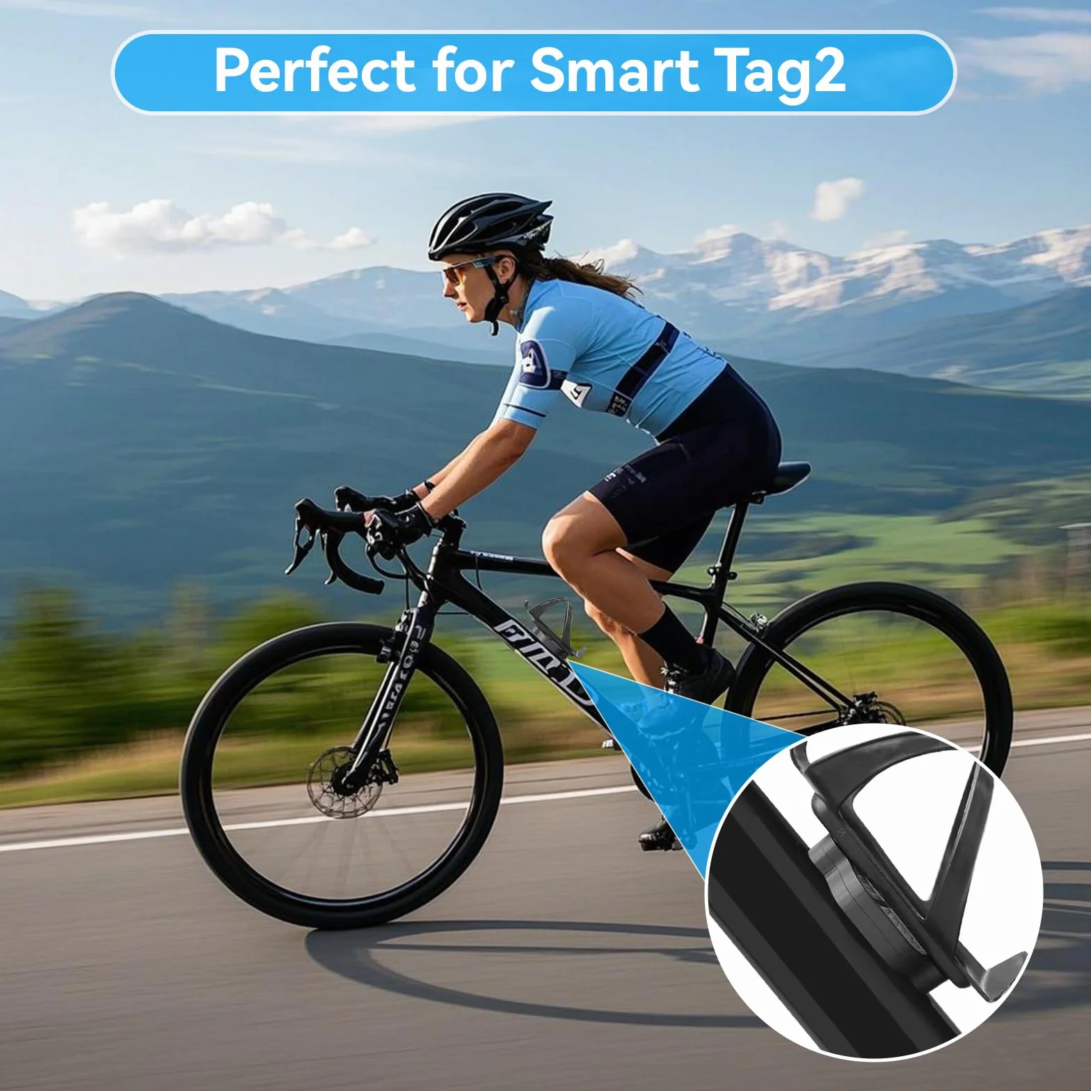 uchwyt rowerowy do smart tag 2, etui do ukrytego Airtag pod uchwytem na bidon, z 2 sviszczalkami