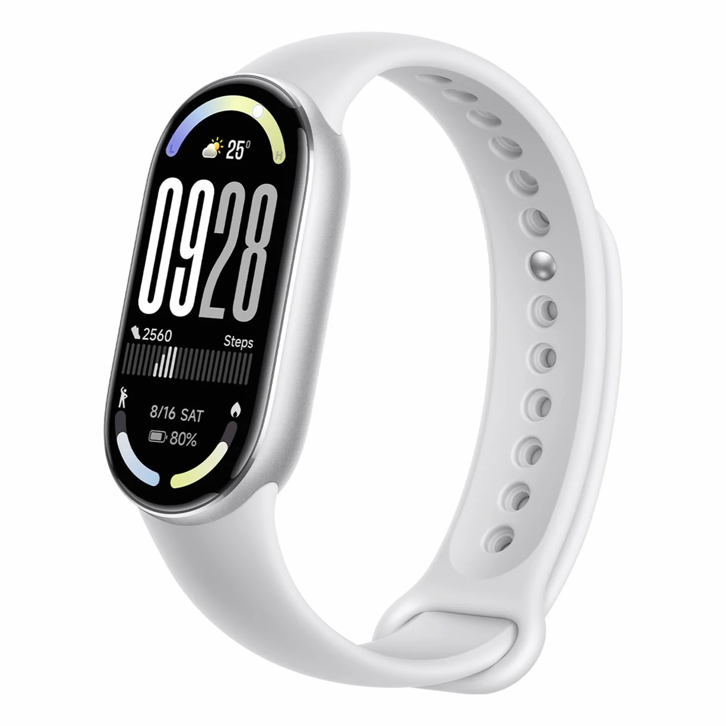 Xiaomi Smart Band 10, Smart Watch, Fitness Tracker, wyświetlacz AMOLED 1,72", akumulator 21 dni, wodoszczelność 5ATM, SPO₂ i pomiar tętna, monitorowanie snu, 150+ trybów sportowych, srebrny