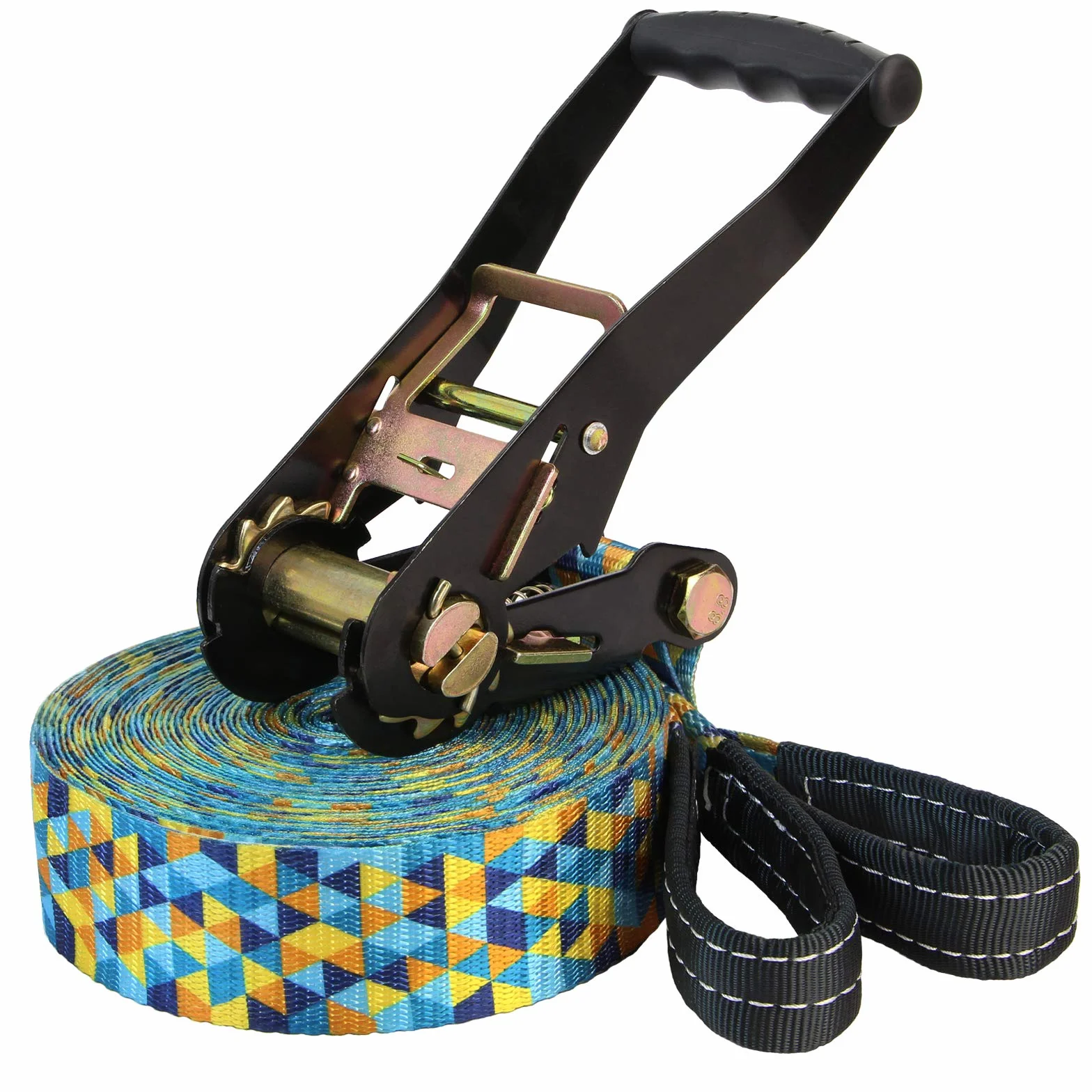 ALPIDEX Slackline Set 15m z osłoną drzewa i napinaczem grzechotki