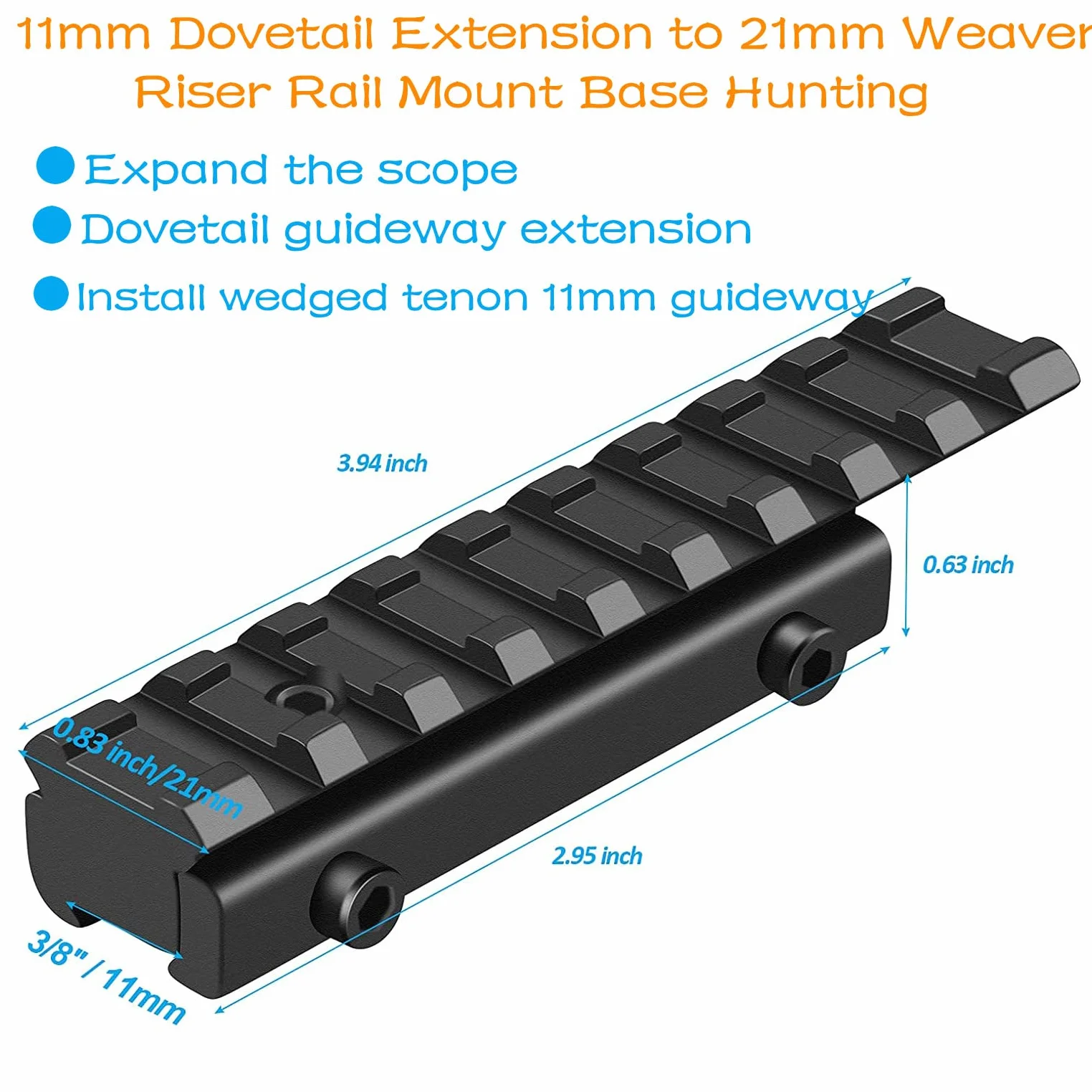 ACEXIER Picatinny Rail Adapter 11mm do 20mm Tactical Zakres Przedłużenie Mount