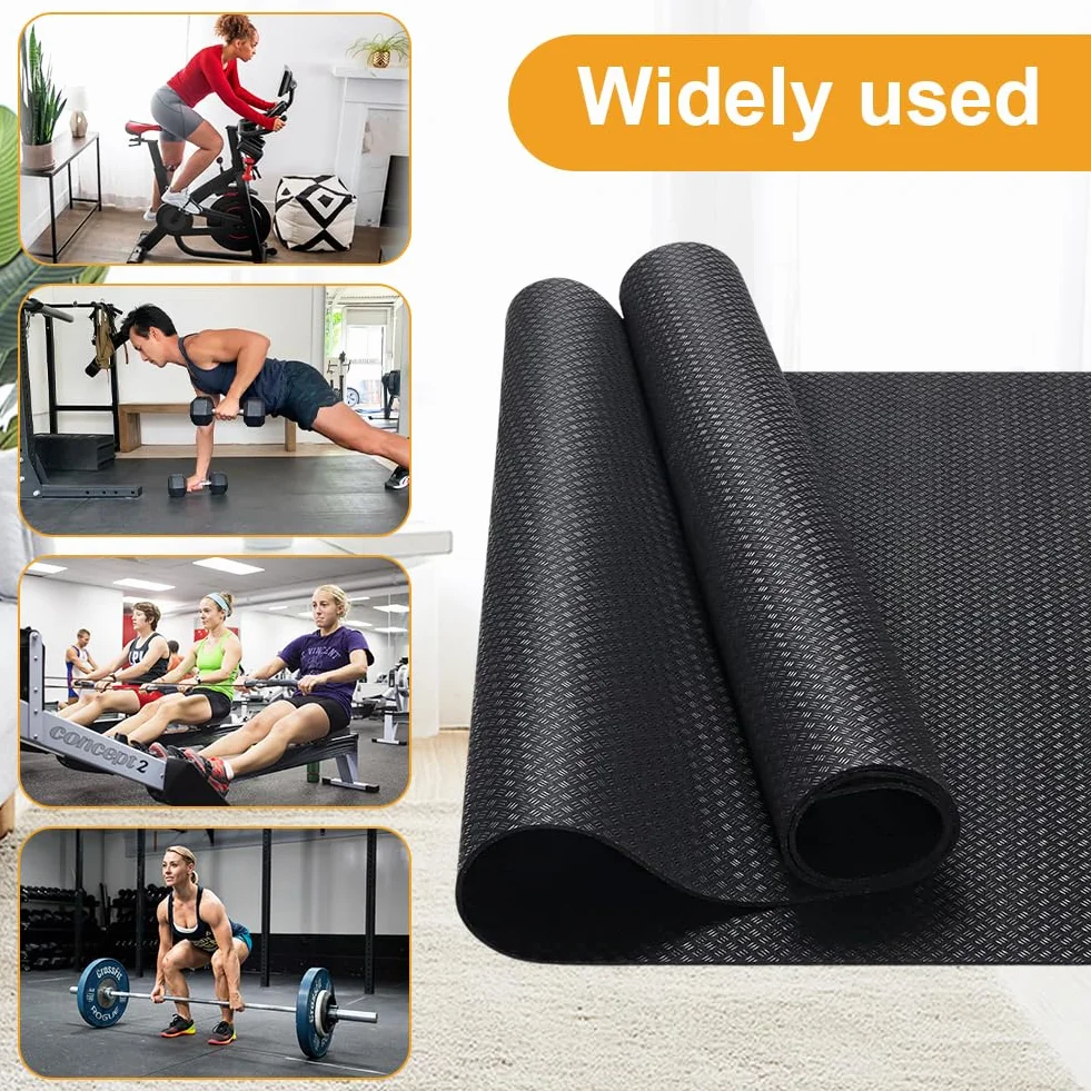 LOMUG Bieżnie, 5 mm, antypoślizgowa mata ochronna Peloton, podwójna mata podłogowa, mata ochronna, sprzęt fitness do sprzętu sportowego Home Gym