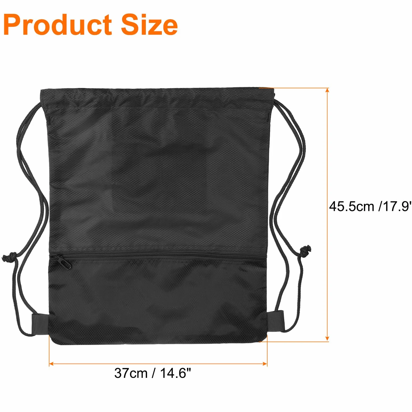QUARKZMAN Worek gimnastyczny, plecak 30,6 cm x 37,9 cm, tkanina Oxford, hurtownia hurtowa, uniseks, wodoszczelny, z kieszeniami na zamek błyskawiczny, do uprawiania sportu, na siłownię, podróż, do
