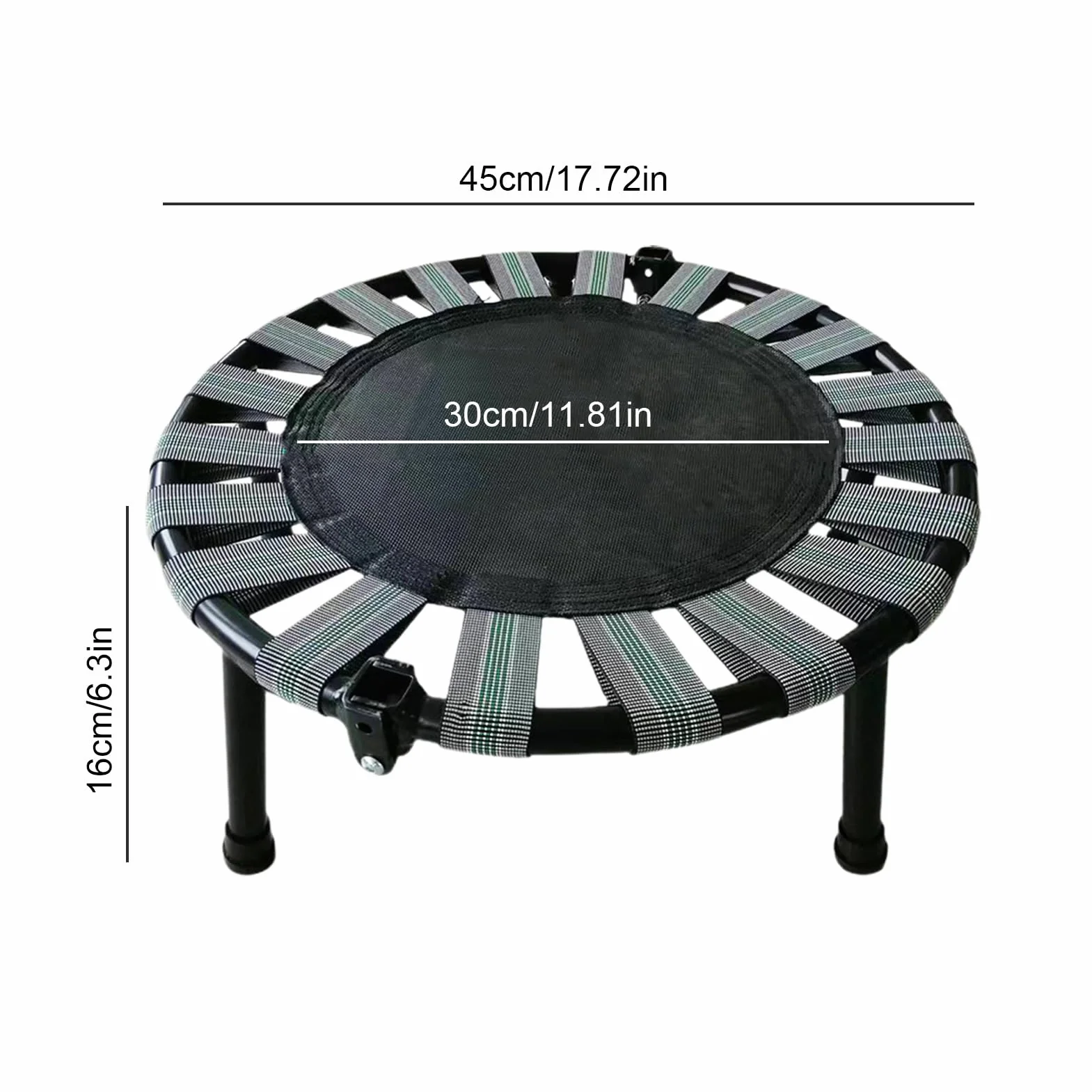 Cicha mini trampolina fitness z obciążeniem 165 kg, kompaktowa i składana konstrukcja, dla dorosłych i dzieci