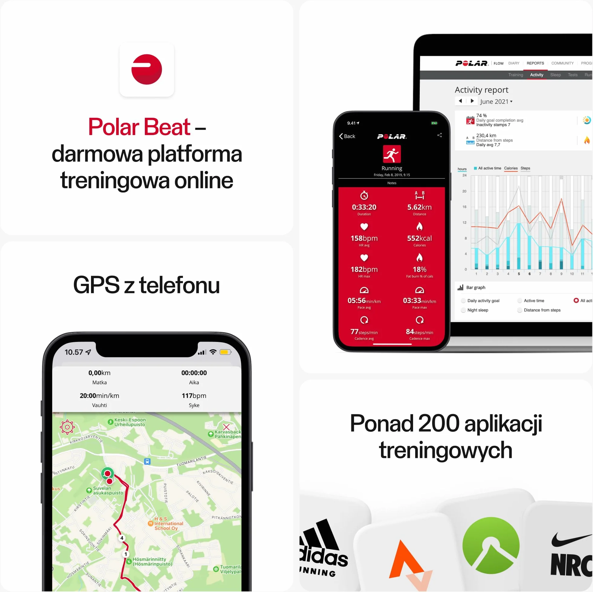 Polar H10 czarny czujnik tętna ANT+ Bluetooth EKG HRV wodoszczelny 62-74cm
