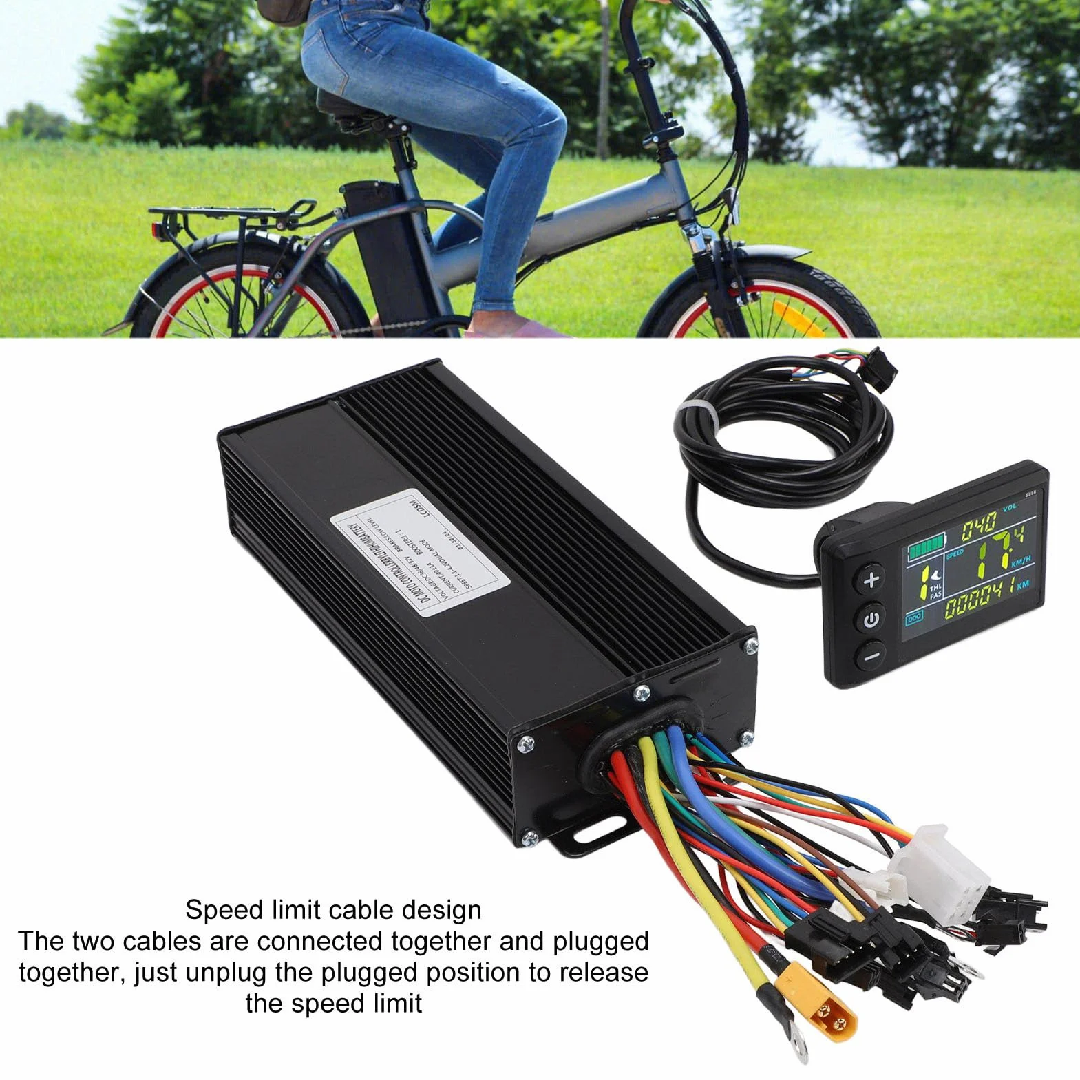 Sterownik cyklu elektrycznego, bezszczotkowy sterownik silnika E-Bike, wodoodporny panel wyświetlacza LCD, zestaw sterowników silnika bezszczotkowego z wyświetlaczem 40 A kontroler trybu