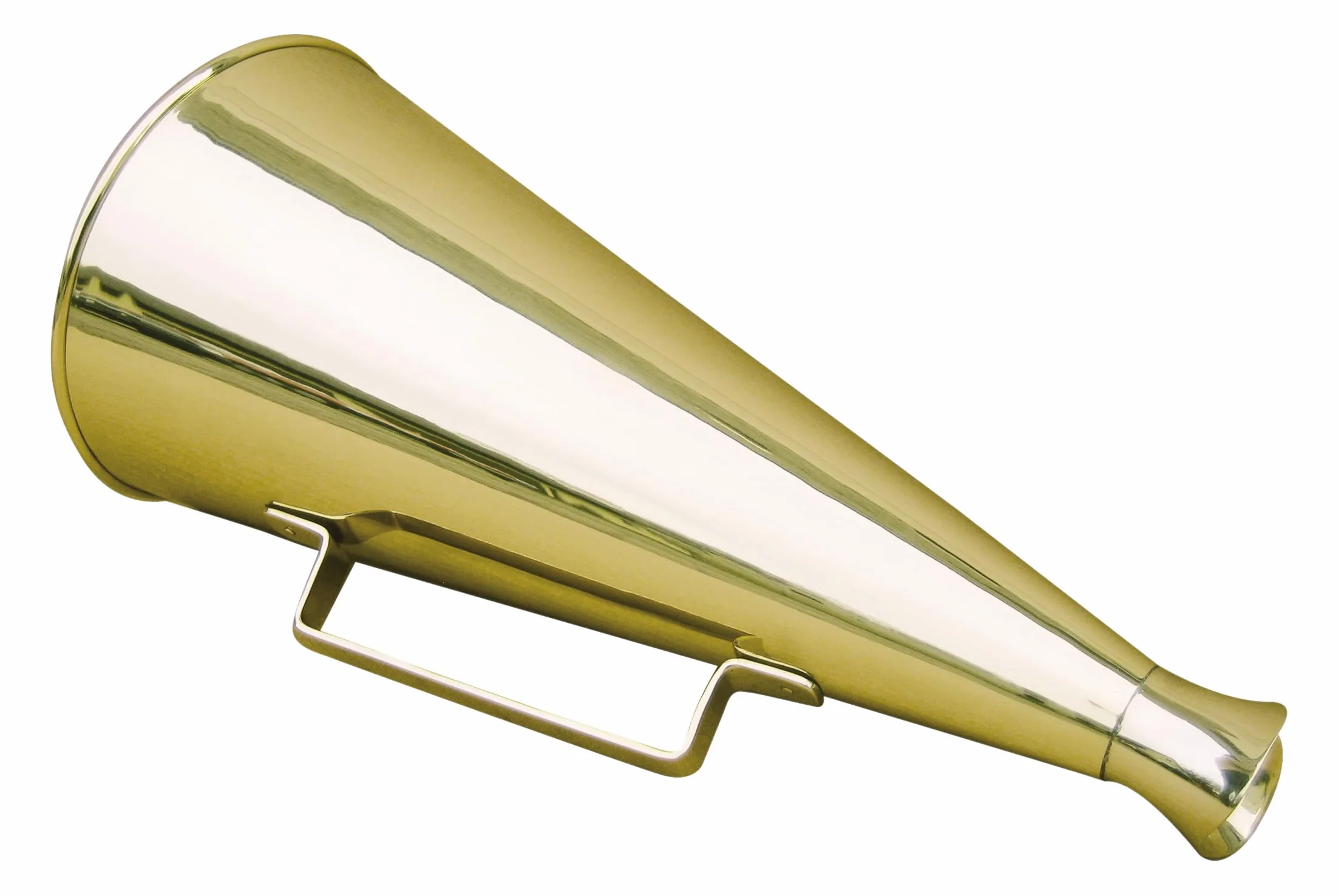 Megafon Mosiądz, Dł: 34 cm, Śr: 4/15 cm