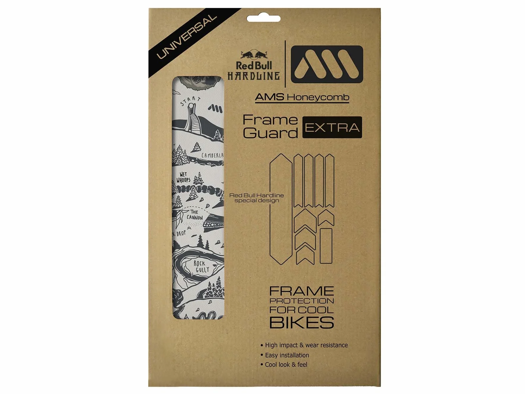All Mountain Style AMS High Impact Frame Guard Extra - Chroni rower przed zarysowaniami i wgnieceniami, Red Bull Hard Grey