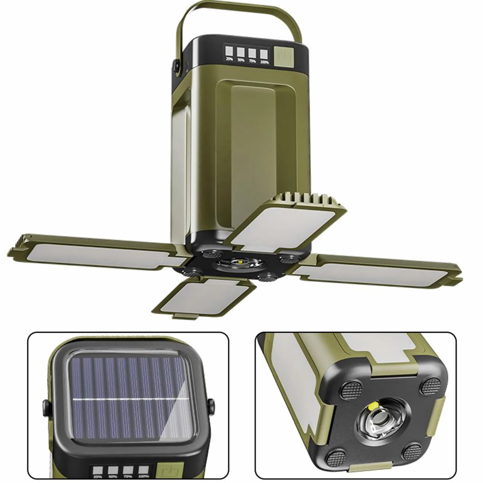Camping Lamp LED Foldable Dimmable Rechargeable USB Battery Bright Light for Outdoor Activities 4.72x2.76x2.76in