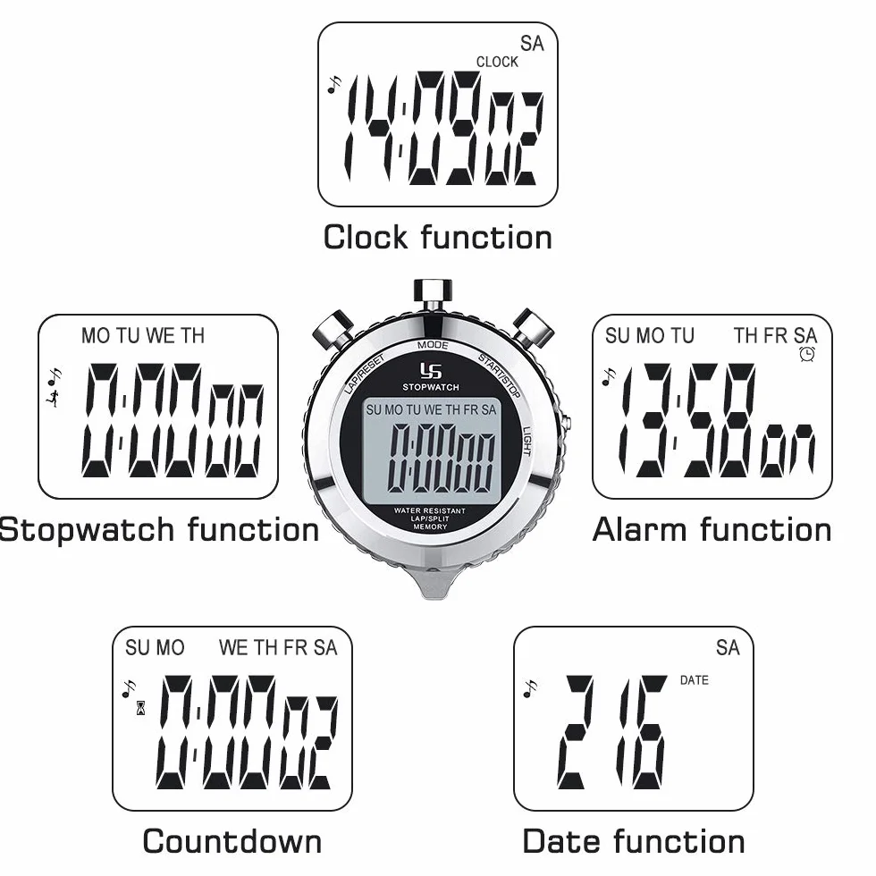 LAOPAO Stoper 1/100 sekund wodoszczelny elektroniczny chronograf timer z lampką