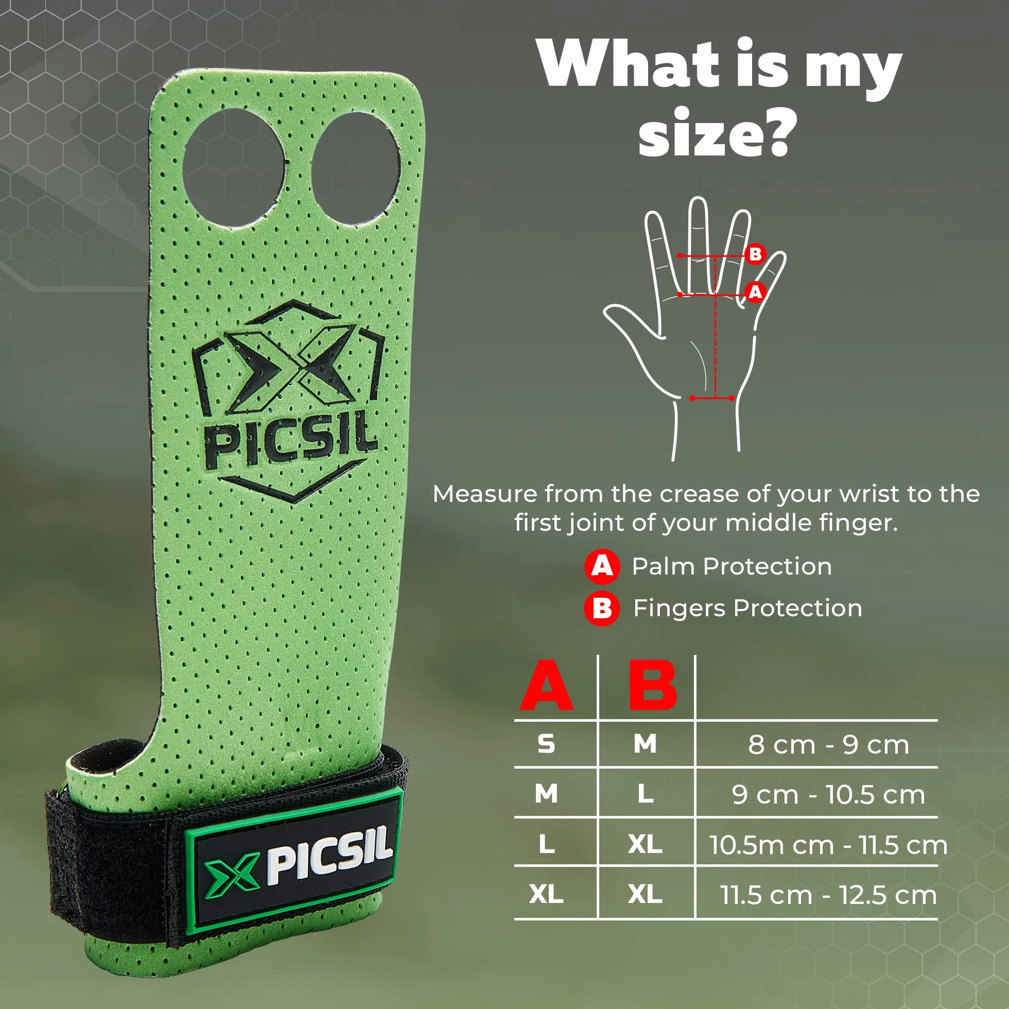 PICSIL Azor Cross Training Grips, uchwyty z tkaniny syntetycznej, zwiększona ochrona i wygoda, boksu, podnoszenia ciężarów, zapobiega powstawaniu pęcherzy i rozdarć, unisex