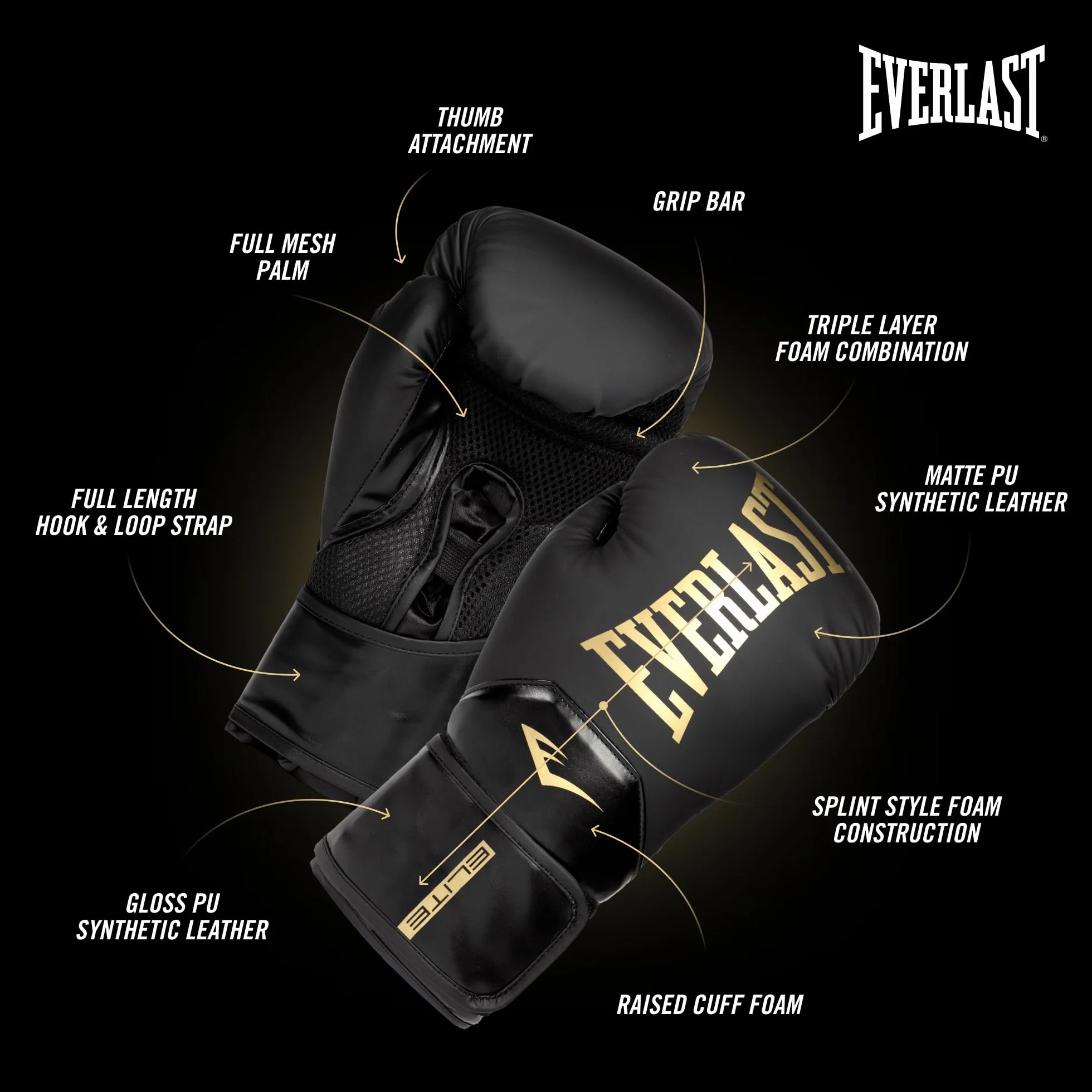 Everlast Pro Style Elite Ćwiczenia treningowe rękawice bokserskie do sparingów, ciężkich toreb i rękawiczek