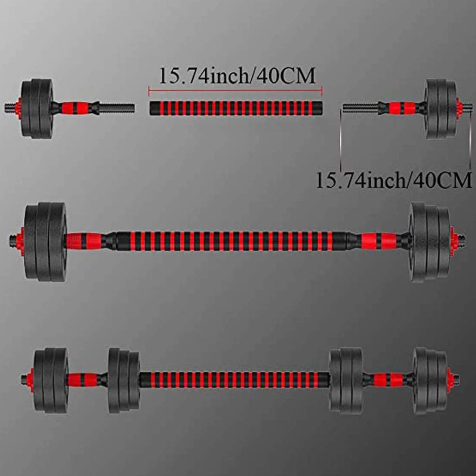 Hantle regulowane zestaw ciężarów sztanga 40 cm drążki pręty łączące