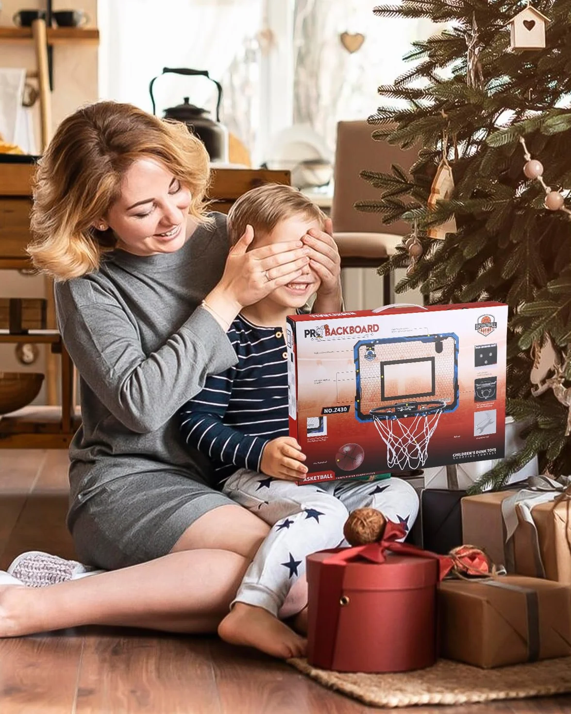 Kosz do koszykówki dla dzieci, mini kosz do koszykówki, do użytku wewnątrz, zoceną z piłkami, zestaw na drzwi, zabawka sportowa, prezent dla chłopców i dziewczynek, do użytku